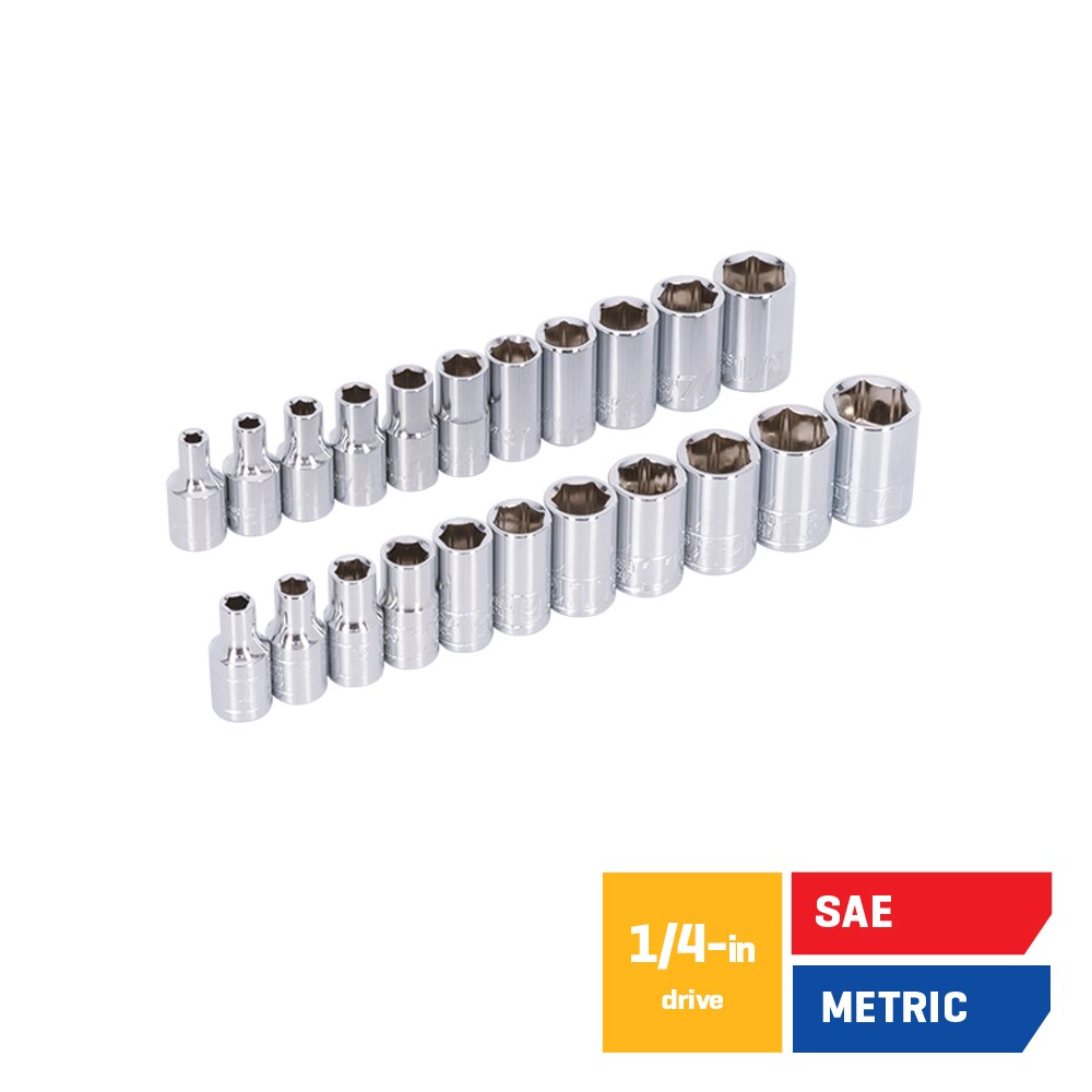 Kobalt 50-Piece Standard (SAE) and Metric Polished Chrome Mechanics Tool Set with Hard Case