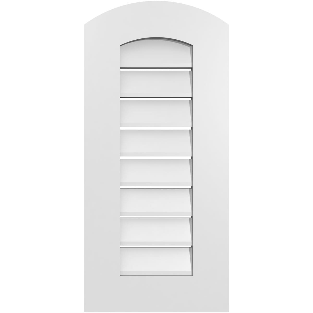 Ekena Millwork GVPAR14X3001SF 14-Inches x 30-Inches Off-white Round top PVC Gable Louver Vent