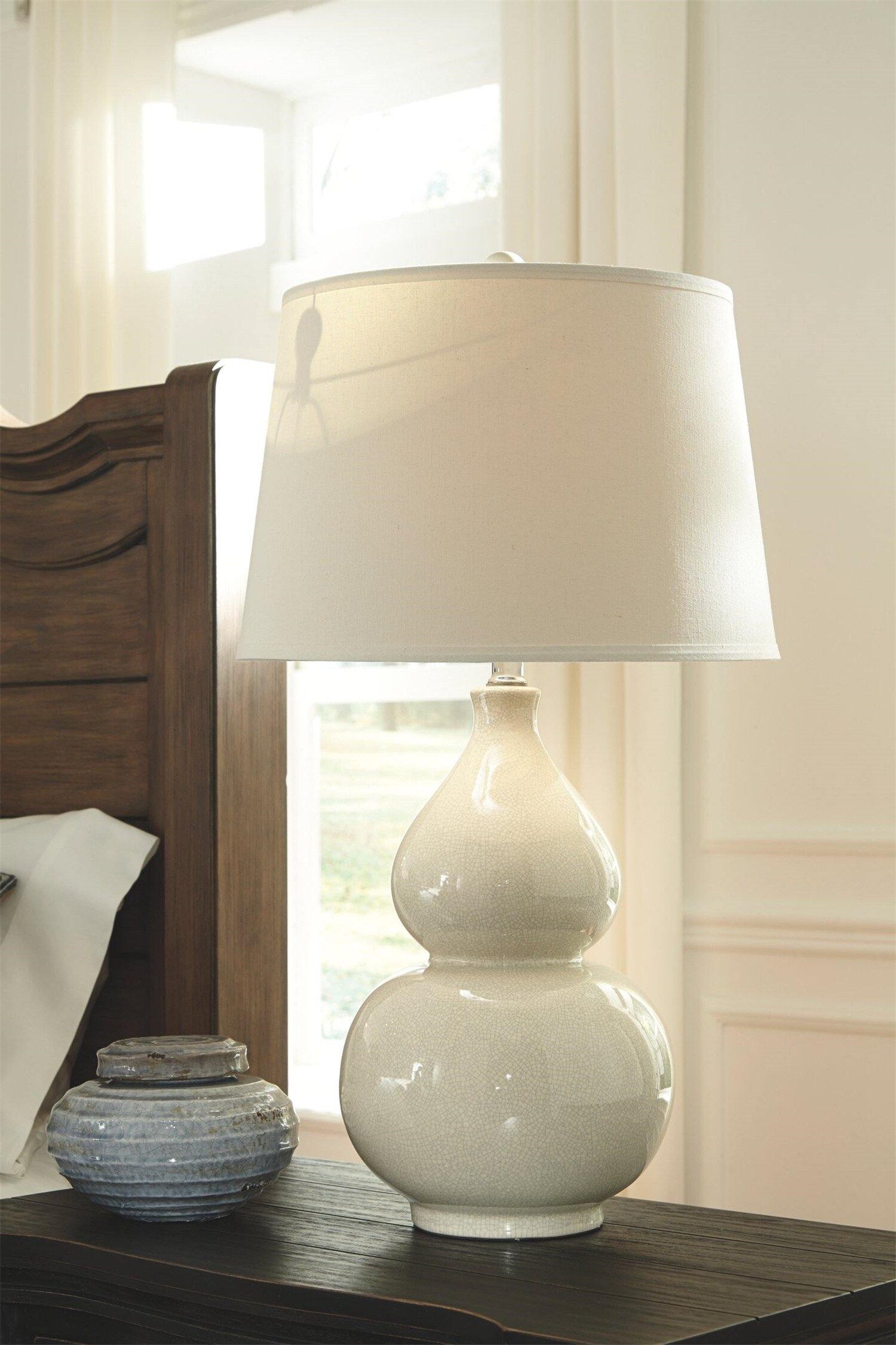 DEELIGHT B0346LJW0990-ZY Table Lamp Cream 3-way Table Lamp with Fabric Shade