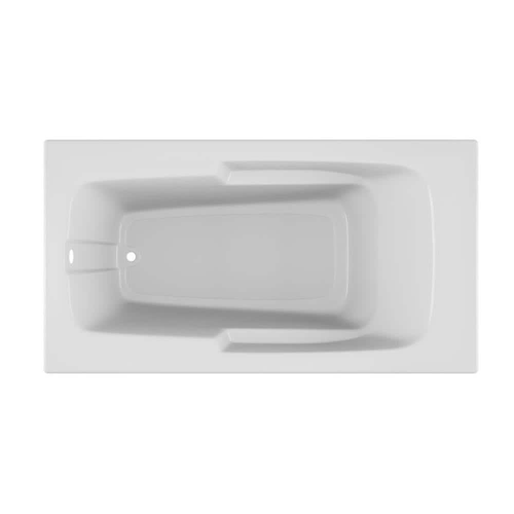 Jacuzzi T730959 CETRA 32-in x 60-in White Acrylic Rectangular Drop-in Soaking Bathtub ( Reversible Drain )