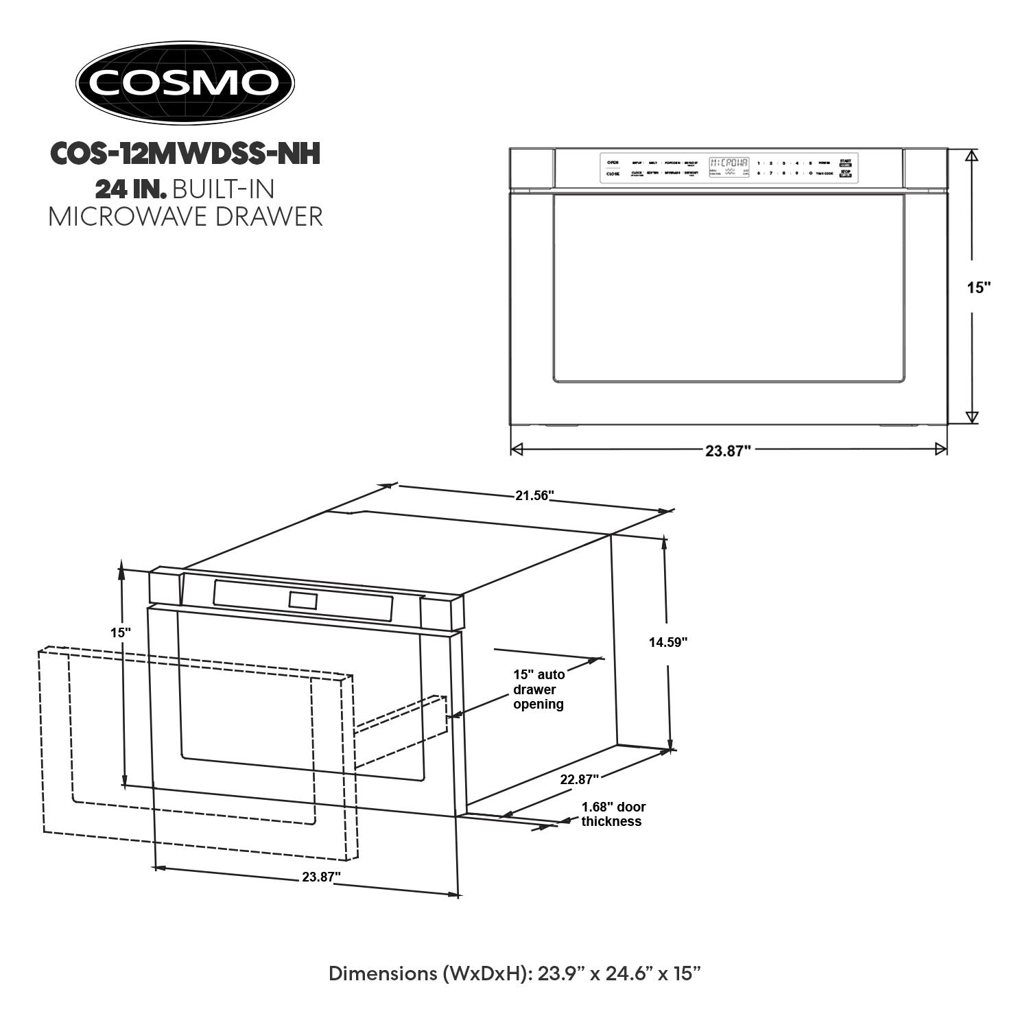 Cosmo COS-12MWDSS-NH Microwave-Drawers - View #5