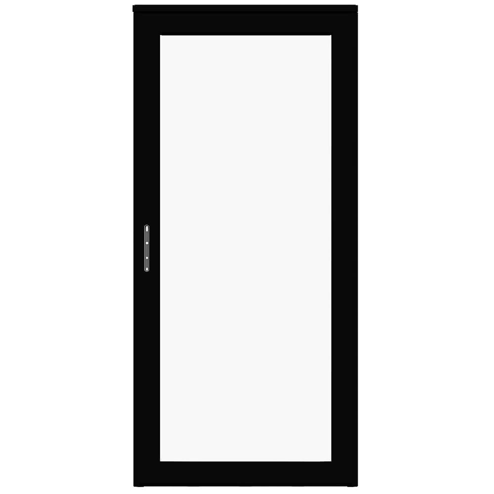 Platinum Secure Glass 36-in x 81-in Obsidian Full-view Aluminum Storm Door Left-Hand Outswing in Black | - LARSON 44904052R