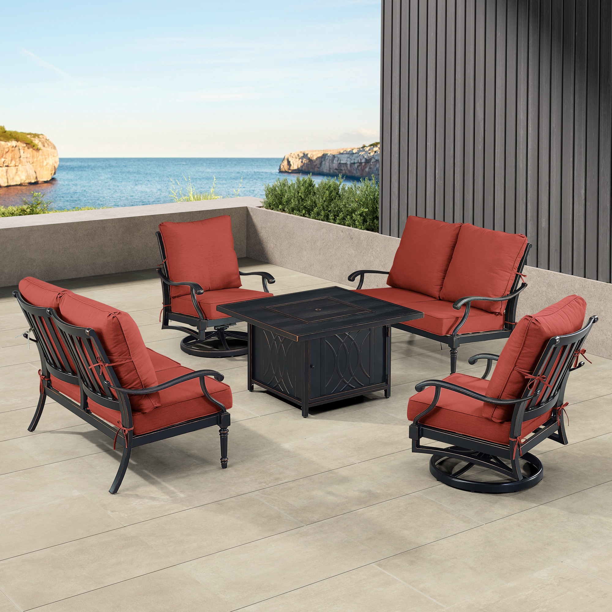 Oakland Living SHACO2LS2CHCAVERDCU Patio-Conversation-Sets - View #3