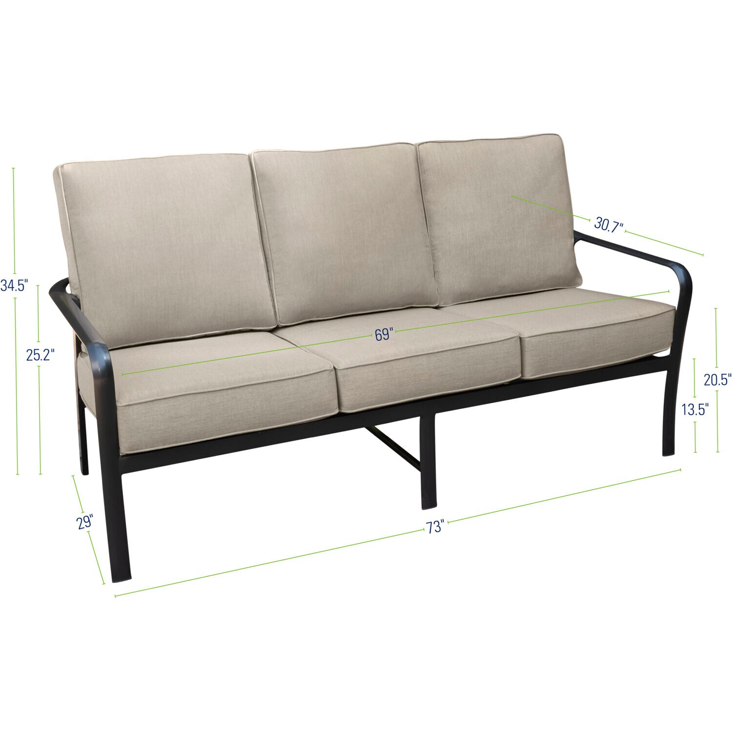 Hanover CORTSOFA-GMASH Patio-Sofas-Daybeds - View #3