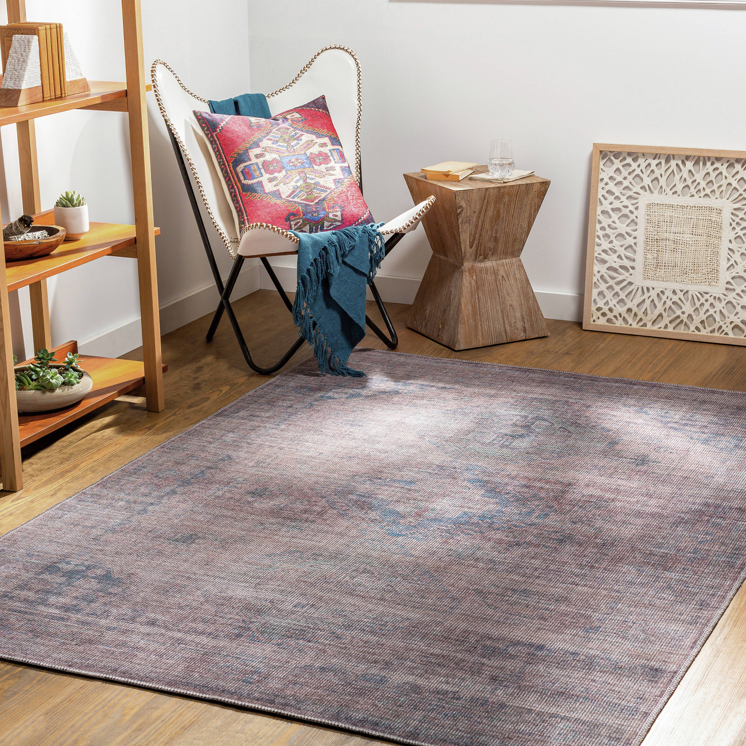 Livabliss FRL2302-710102 Farrell 8 x 10 (ft) Polyester Navy Rectangular Indoor Medallion Oriental Machine washable Area rug