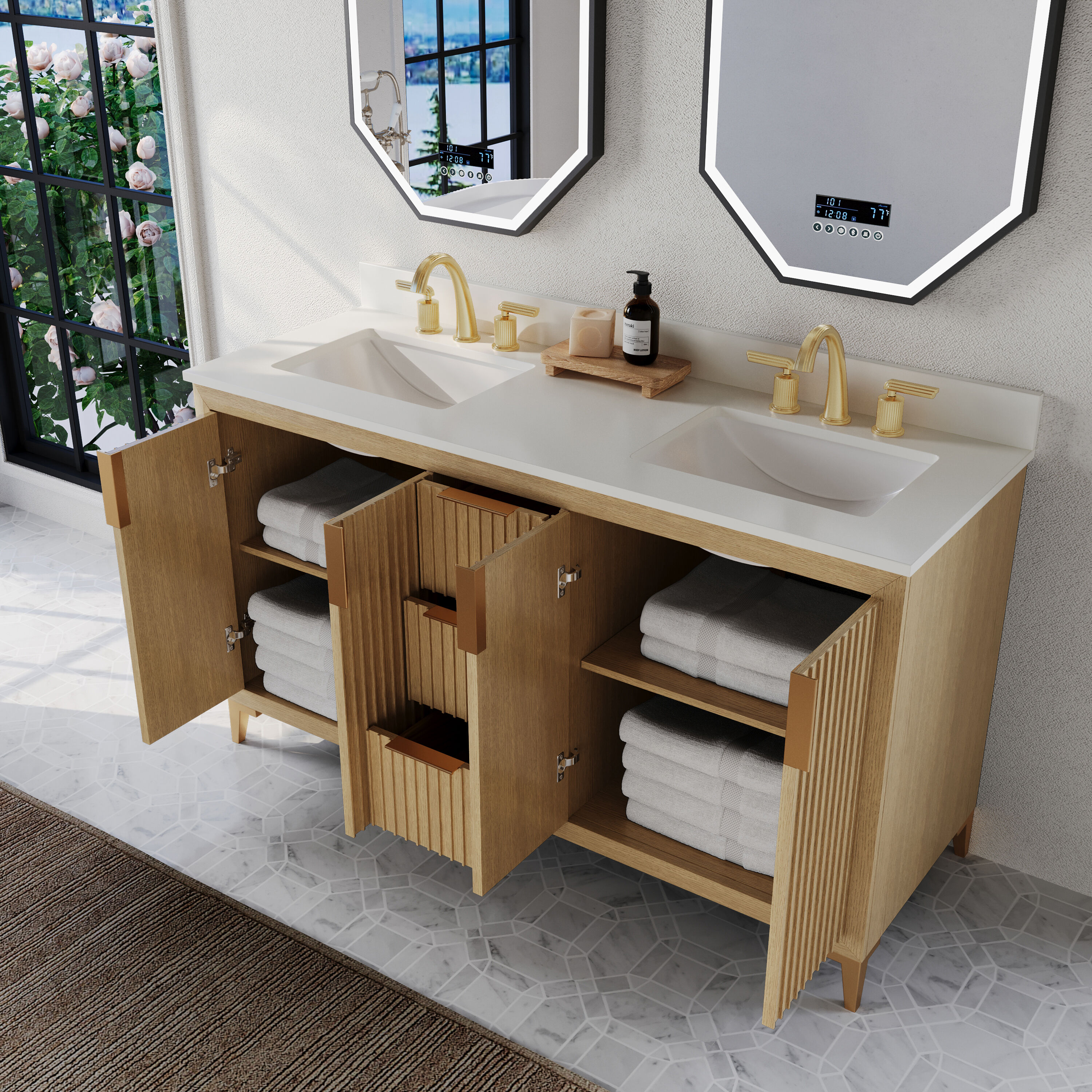 Ancerre Designs VTSTURLINGTON60OAKWQ Bath-Vanity-Combo - View #5