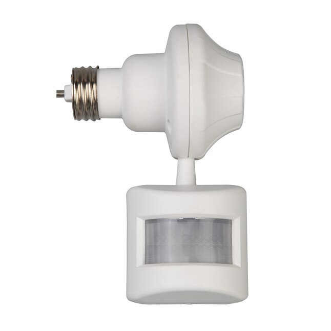 Utilitech 180-Degree White Electrical Outlet Halogen Motion-Activated Flood Light with Timer Utilitech 180-Degree White Electrical Outlet Halogen Motion-Activated Flood Light with Timer
