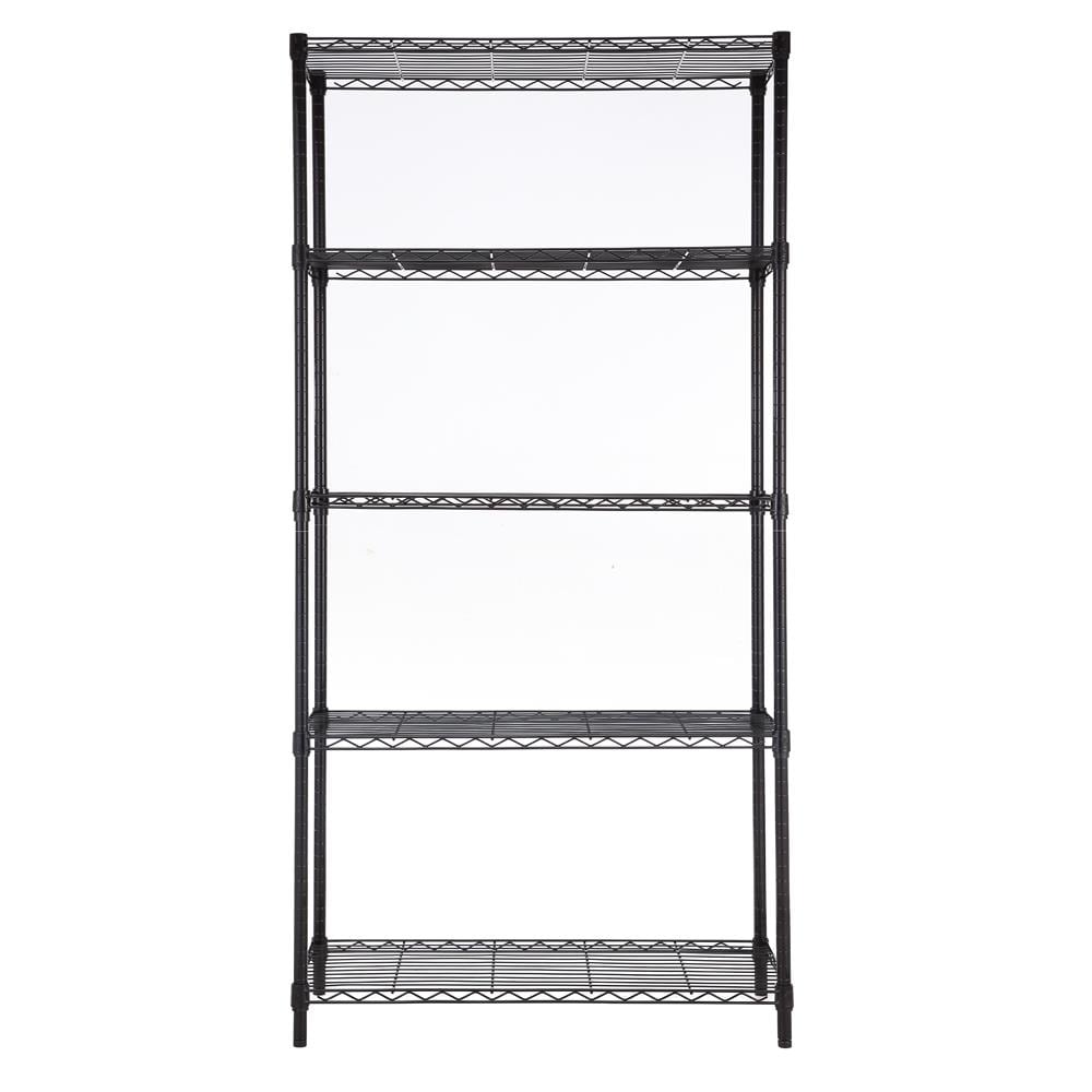 Iron Horse Wire Shelving Unit, 5 Shelf, 18D x 48W x 72H, Black - Steel - Traditional