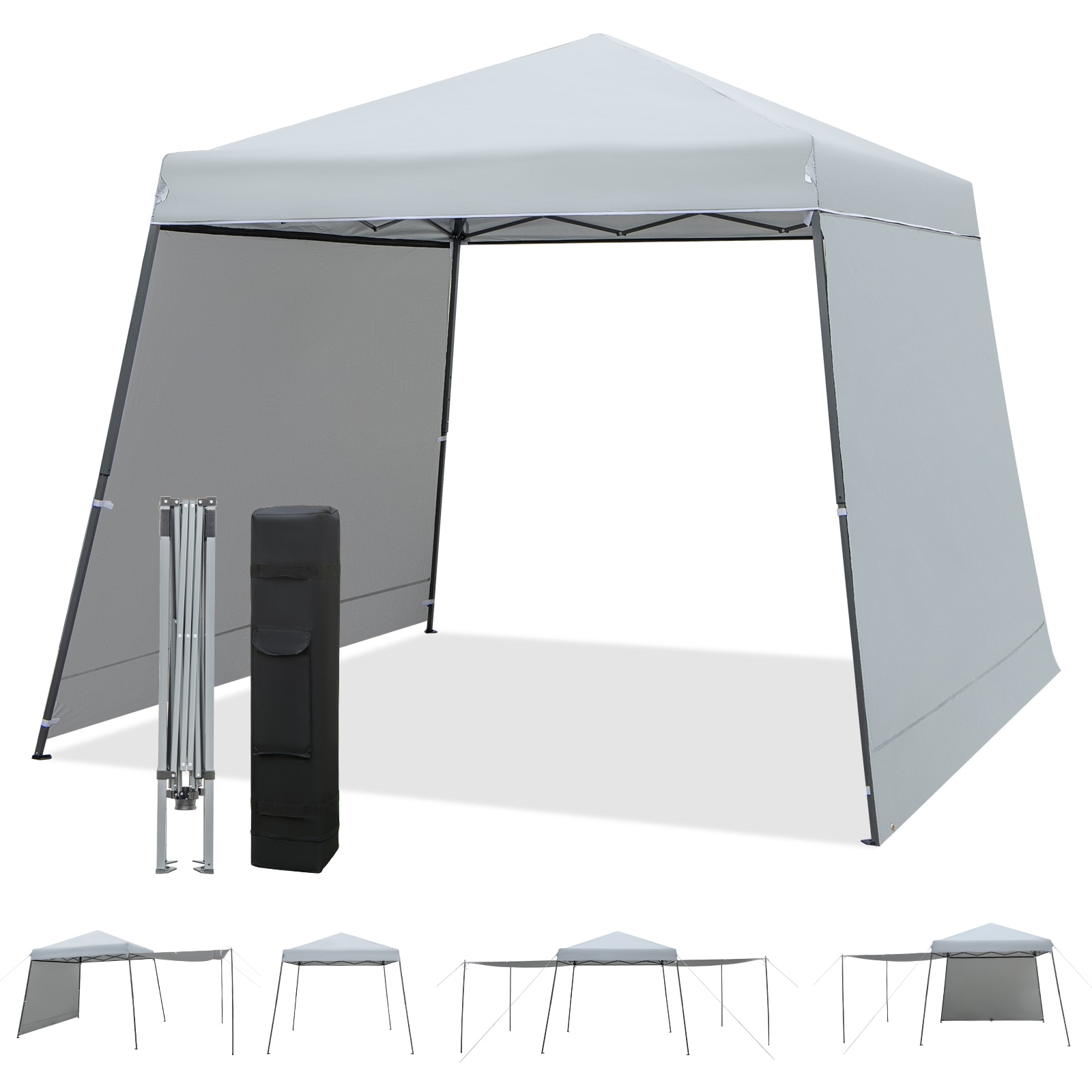 WELLFOR TDS10024GR 10-Feet x 10-Feet Canopy Storage Shelter