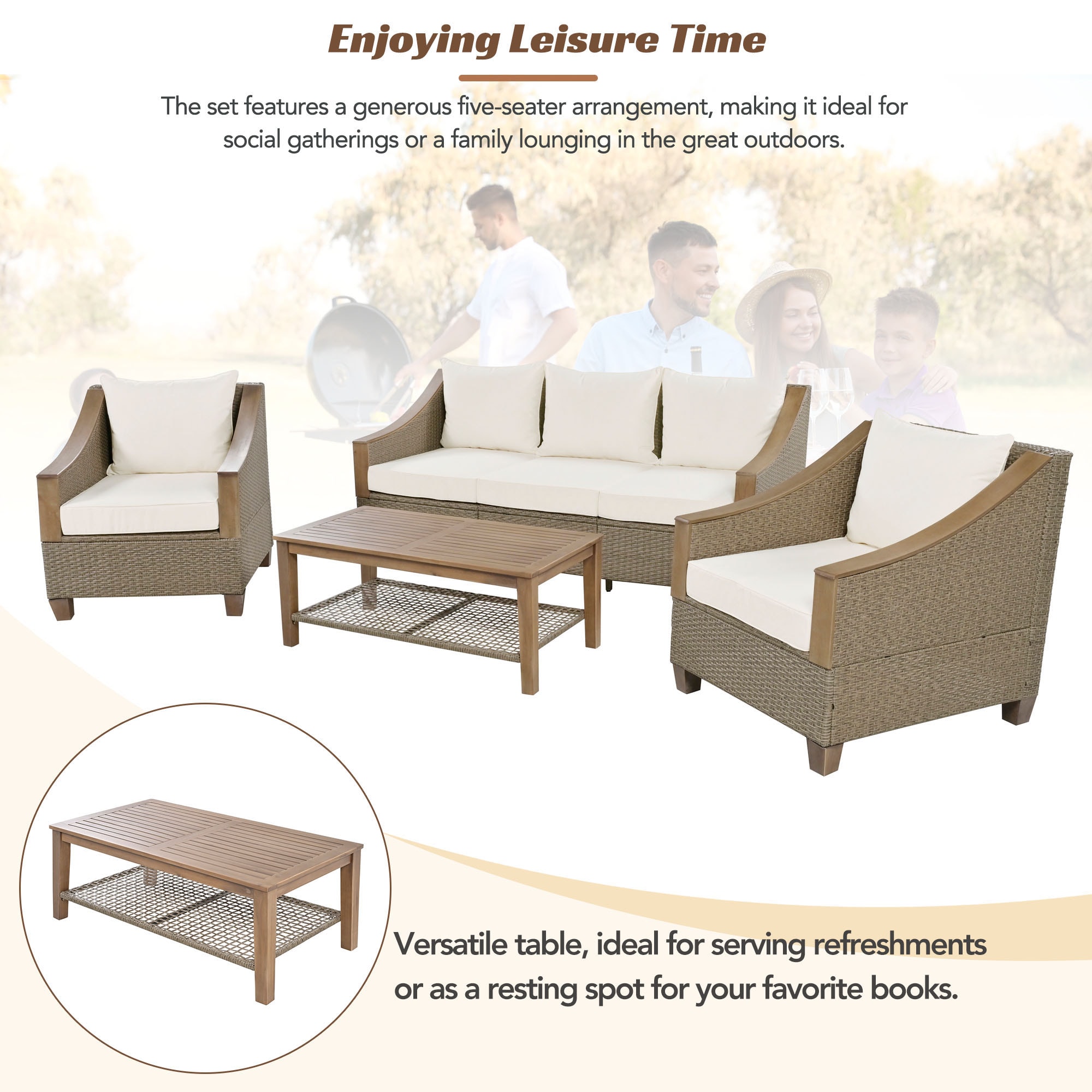 CASAINC CN-WFQ09-BR-RD Patio-Conversation-Sets - View #8