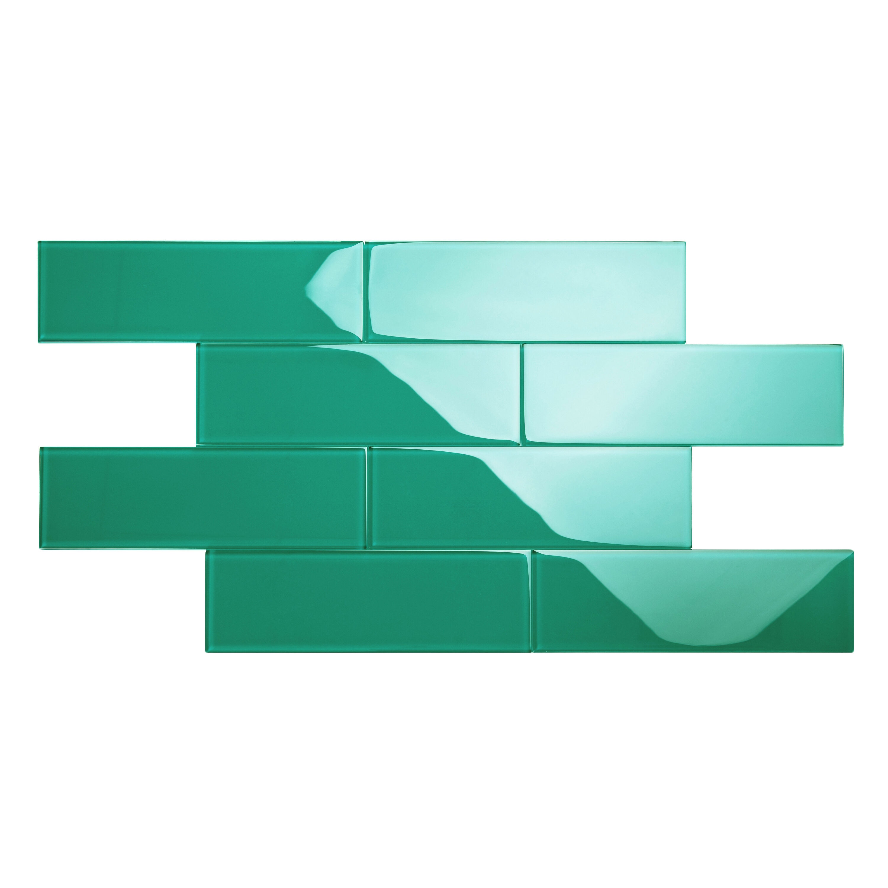 Giorbello G4136 Classic Premium Emerald Green 4-in x 12-in Glossy Glass Subway Wall Tile (5-sq. ft/ Carton)