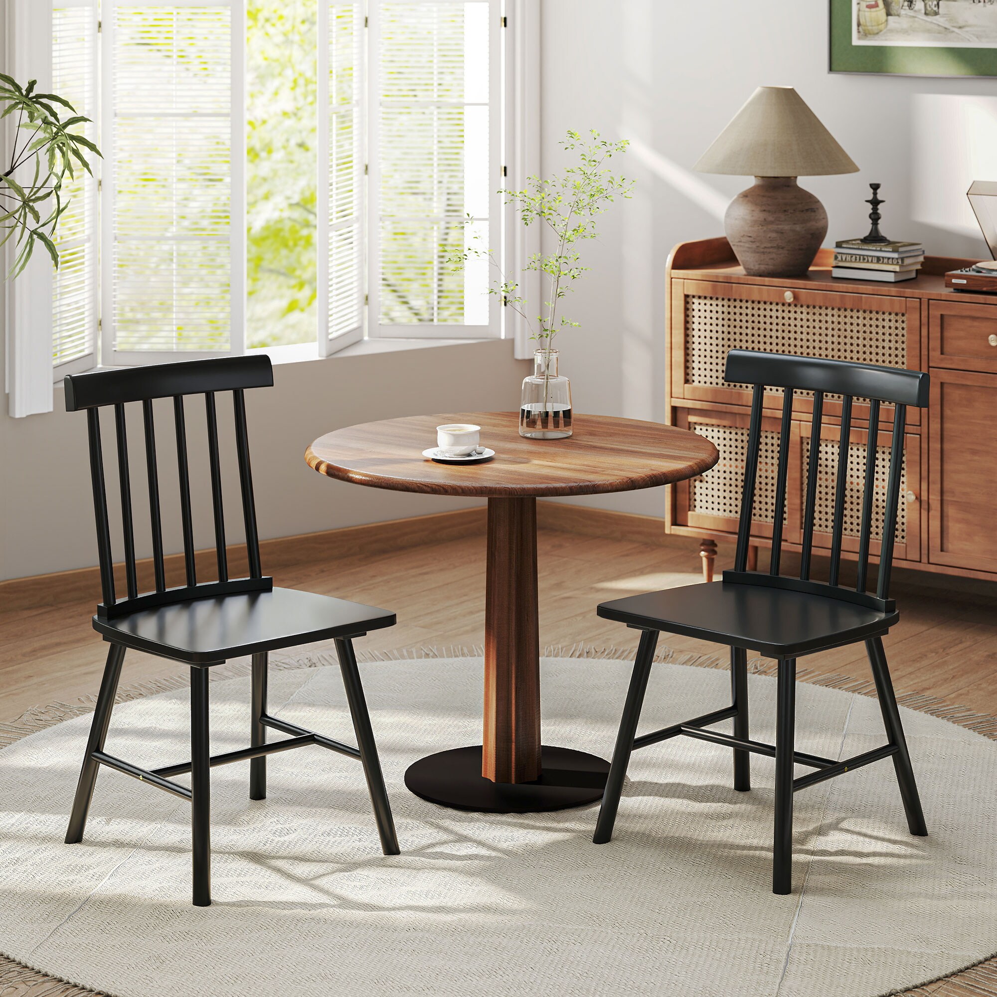 HomCom 83A-328V00BK Dining-Chairs - View #2