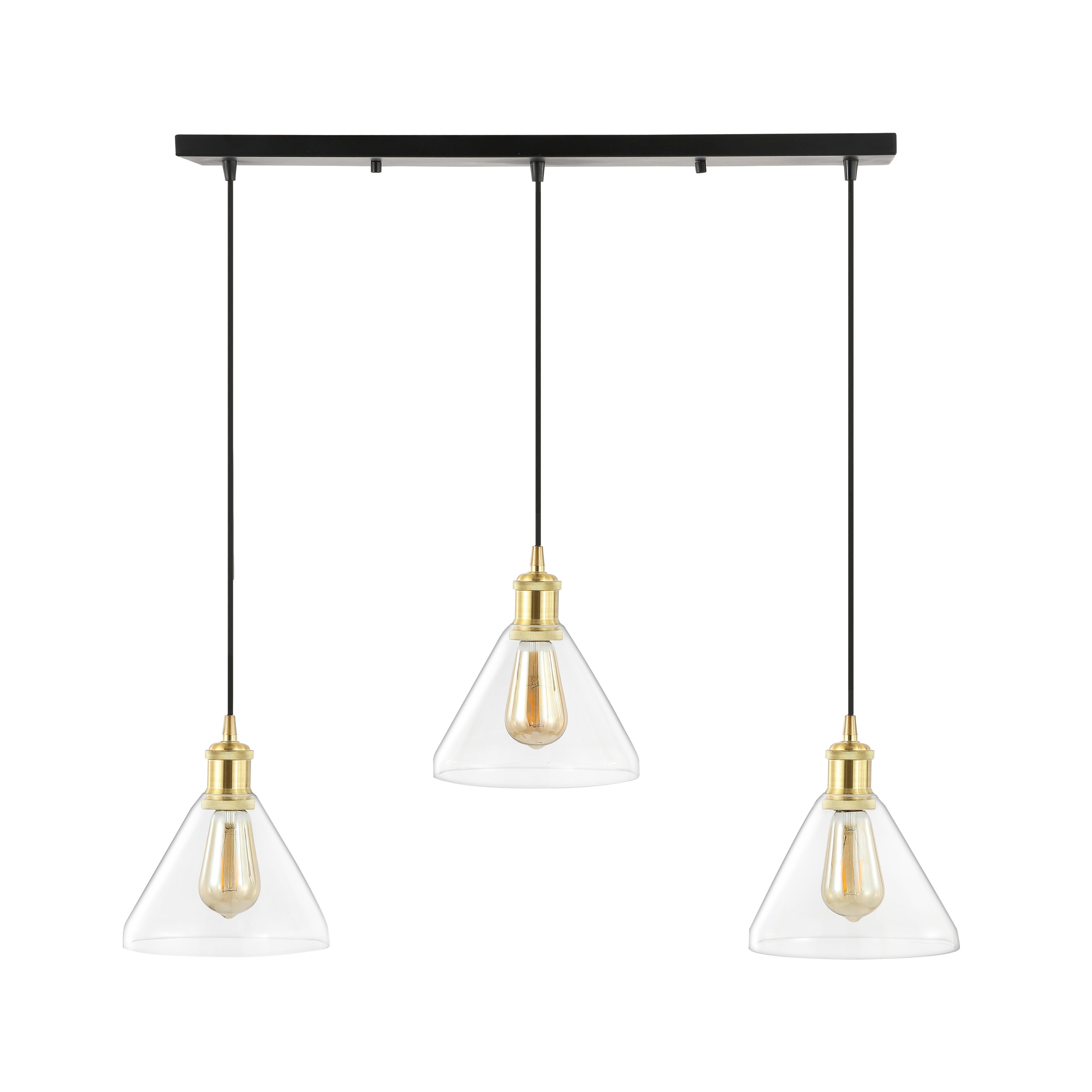 Kiawah Island Brushed Gold 30.5" LED Linear Pendant with Clear Glass