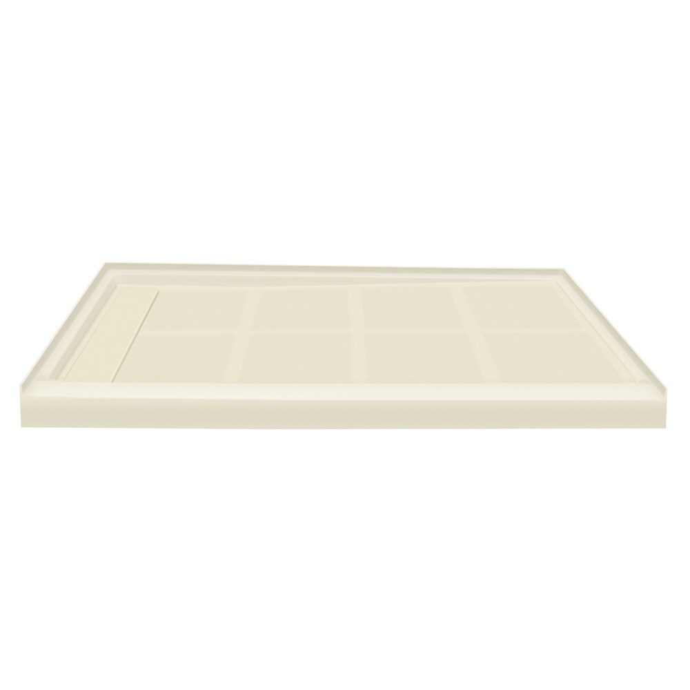 Transolid FL4832L-38 Linear 32-in W x 48-in L with Left Drain Single Threshold Rectangle Shower Base (Biscuit)