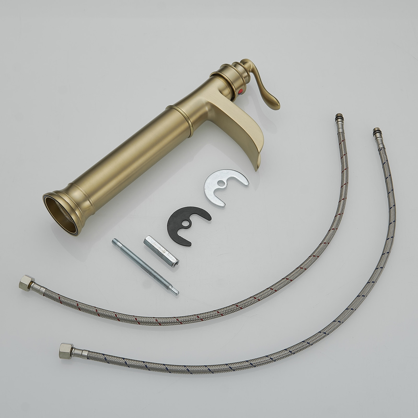 Brushed Gold Single Handle High-Arc Bathroom Faucet