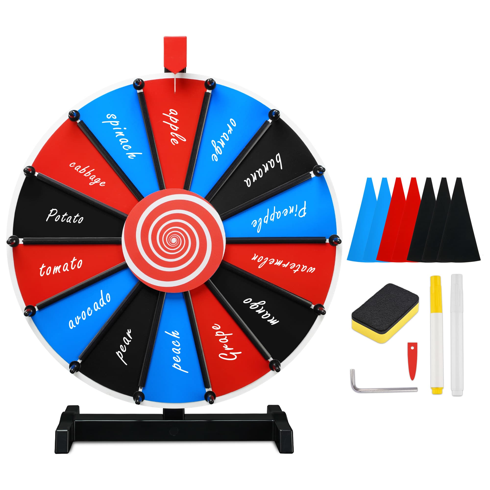 Yescom 35PRW019-1814-DIY-LO WinSpin 18IN Tabletop DIY Color Prize Wheel 14 Slot Editable Spin Game Trade Show