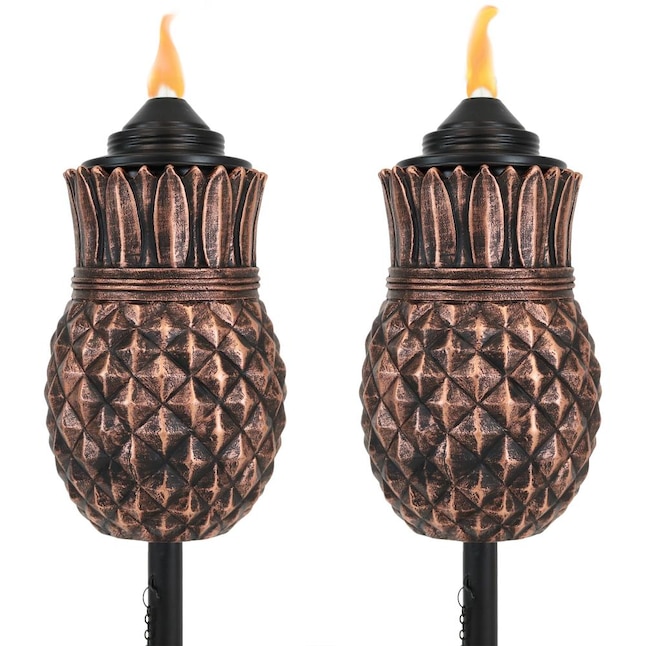 Sunnydaze Decor 2-Pack 2-in Copper Resin Citronella Garden Torch at