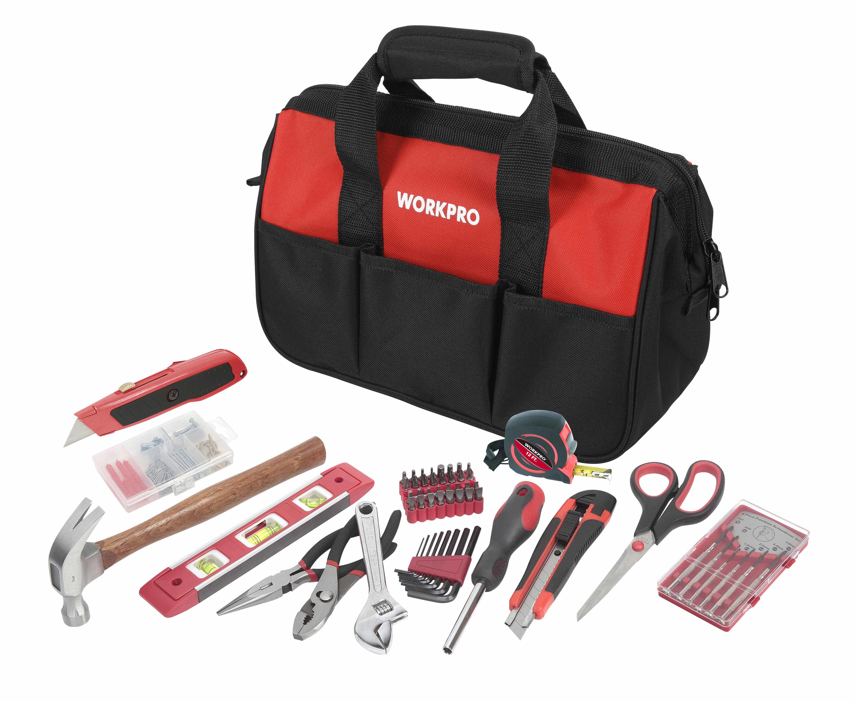WORKPRO 157-Piece Household Tool Set with Soft Case in the Household Tool  Sets department at