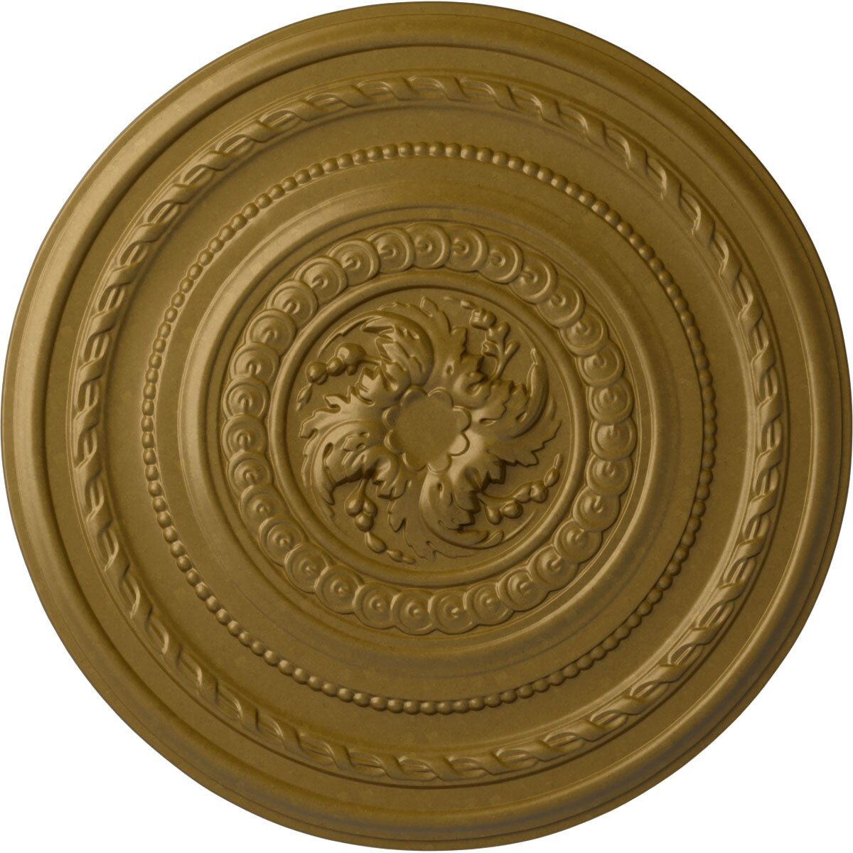 Ekena Millwork CM26PEGLS Pearl 26.25-in W x 26.25-in L Painted Gold Polyurethane Whole Ceiling Medallion