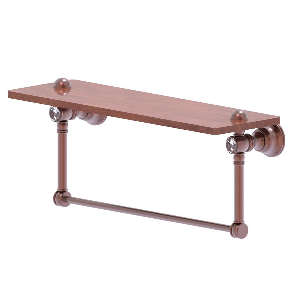 Allied Brass CC-1-16-TB-IRW-CA Carolina Crystal Antique Copper Wall mount Bathroom Shelf ( 16-in x 7-in x 5-in )