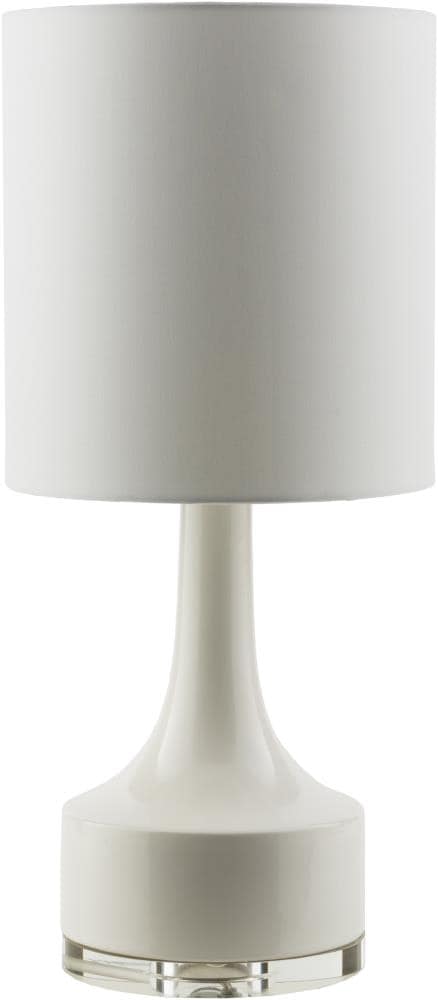 Farris White Ceramic Kids' Nursery Table Lamp with Crystal Base