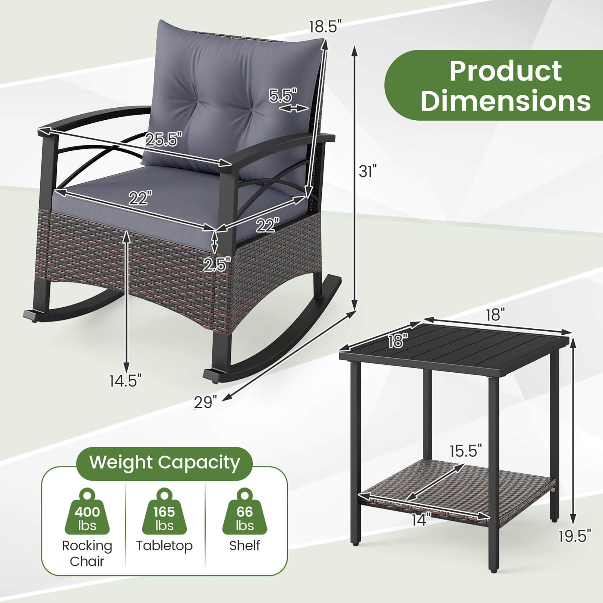 Costway HCST11823 Patio-Chairs - View #2