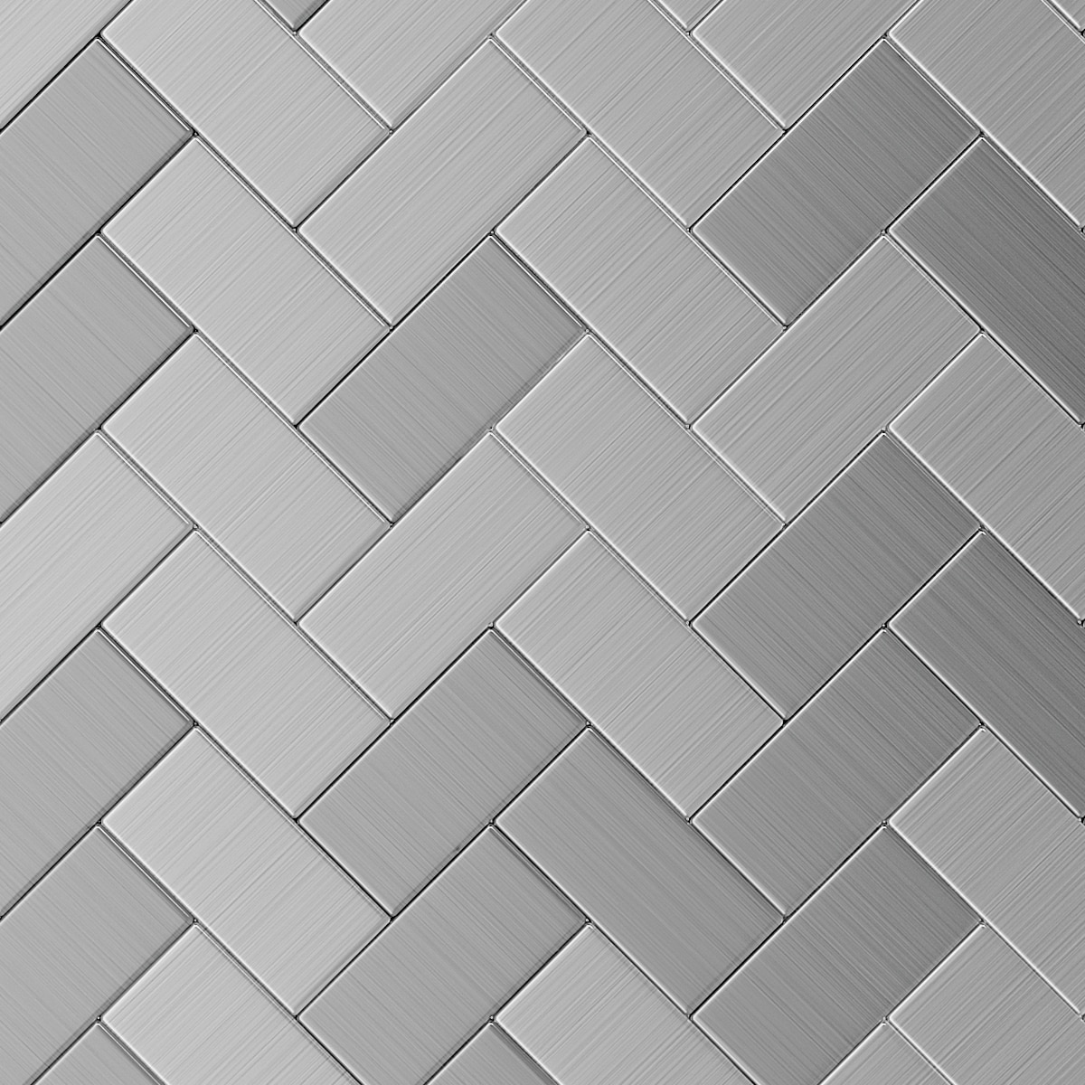SpeedTiles ID100EAR014/SAM Sample- Earl Grey Silver Stainless Steel 4-in x 4-in Brushed Metal Patterned Wall Tile