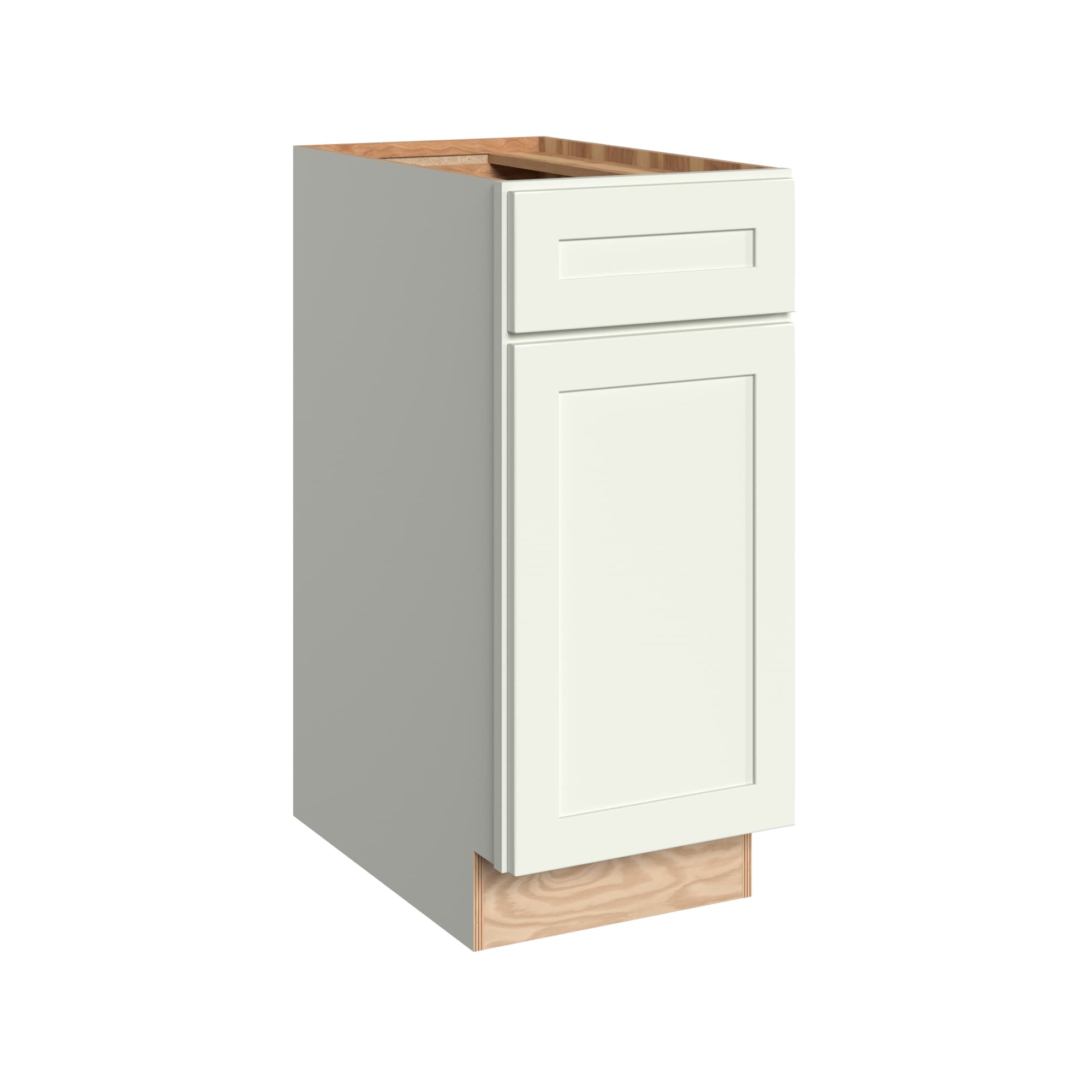 KraftMaid Momentum BWBB15G71 Deveron 15-in W x 34.5-in H x 24-in D Dove White Pull-out wastebasket Base Fully assembled Plywood Cabinet (Recessed Panel Shaker)