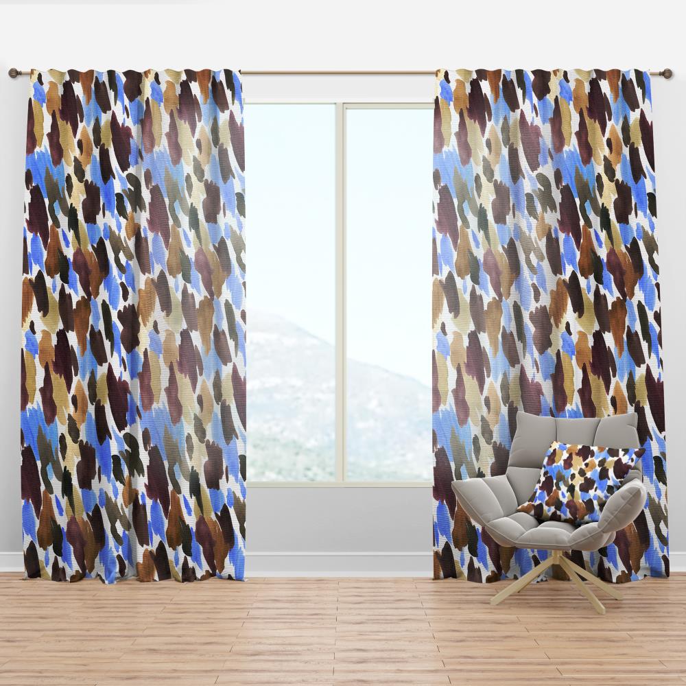 Designart CTN19301-52-95 95-Inches Brown Abstract Room darkening Thermal lined Rod pocket Single curtain panel