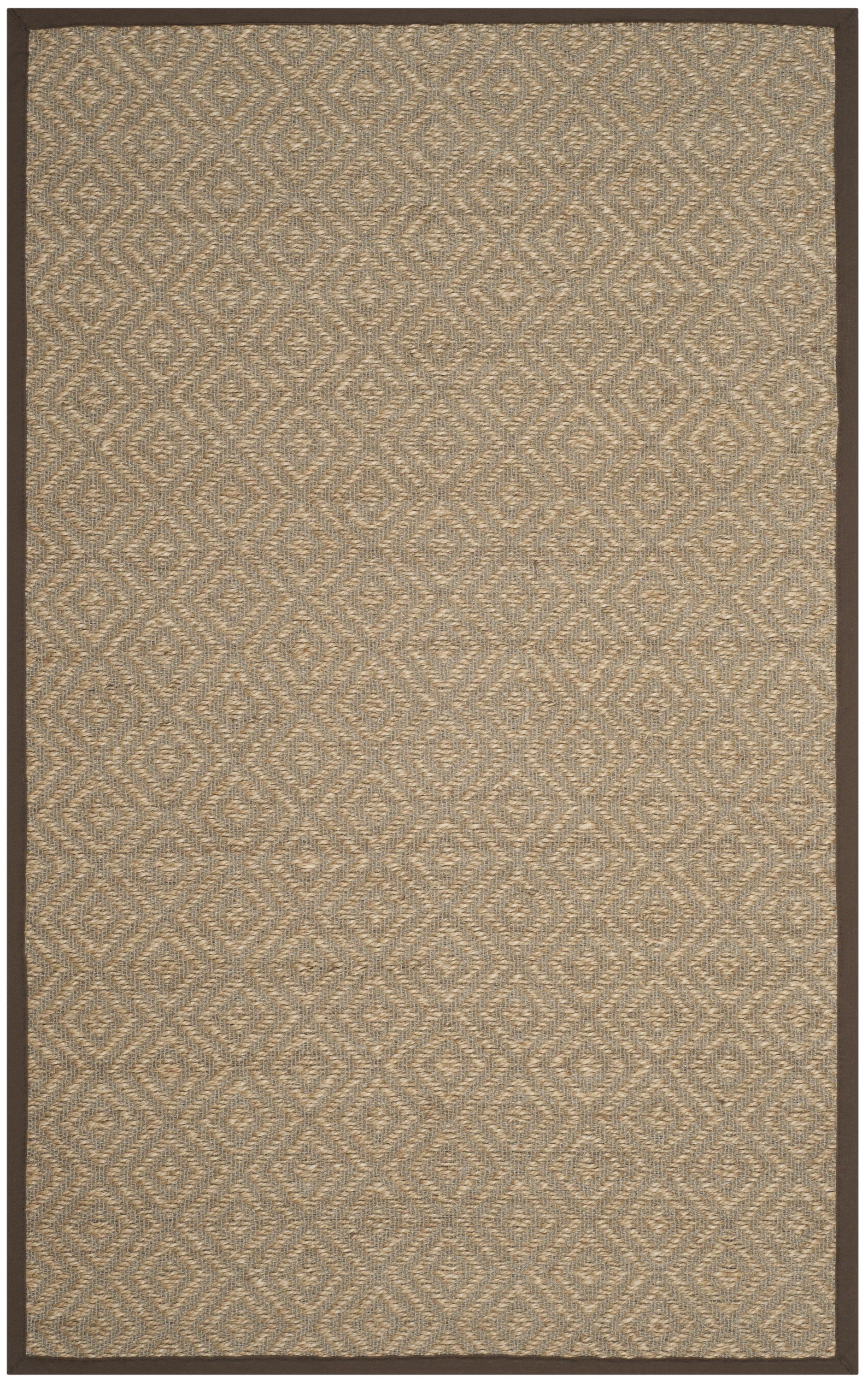 Safavieh NF154A-6 Natural Fiber Fair Harbor 6 X 9 (ft) Sisal Natural/Brown Indoor Geometric Coastal Area Rug