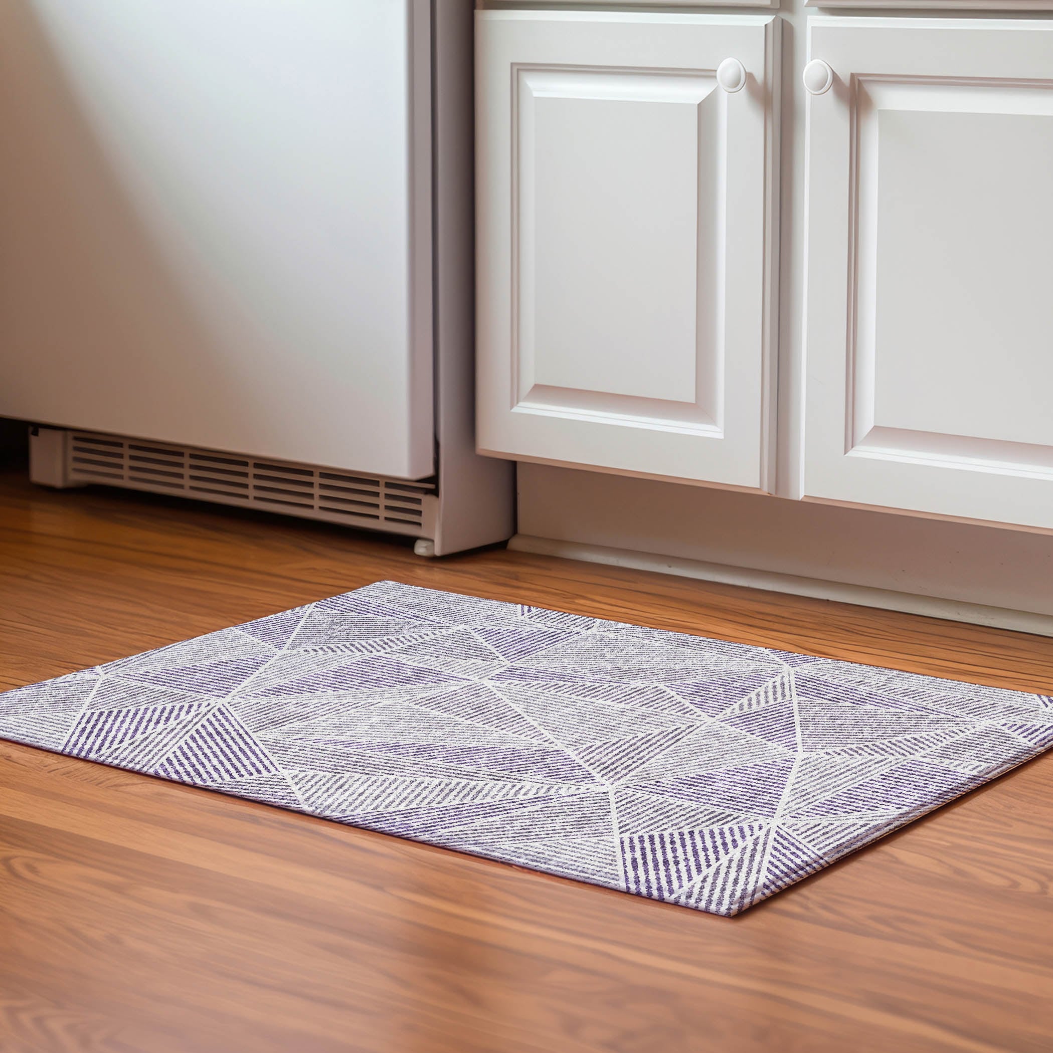 Addison Rugs AMF618PP20X30 Mayfield AMF618PP 2 x 3 (ft) Loomed Polyester Purple Rectangular Indoor Geometric Machine washable Area rug