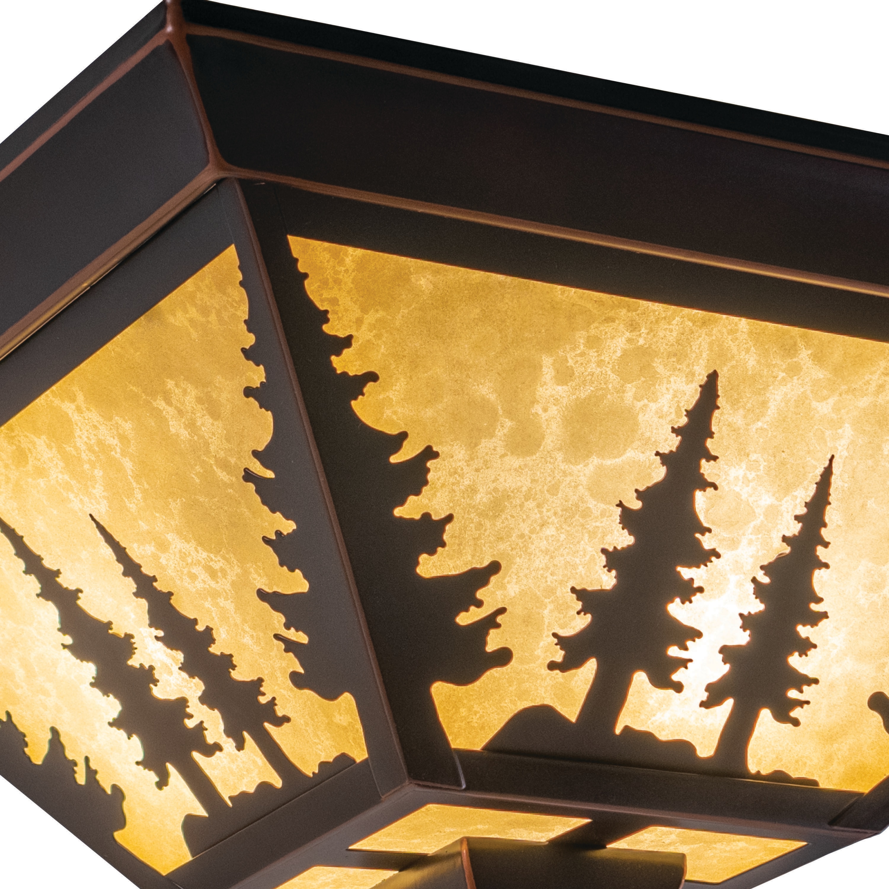 Yosemite Burnished Bronze Rustic Tree Flush Mount Light