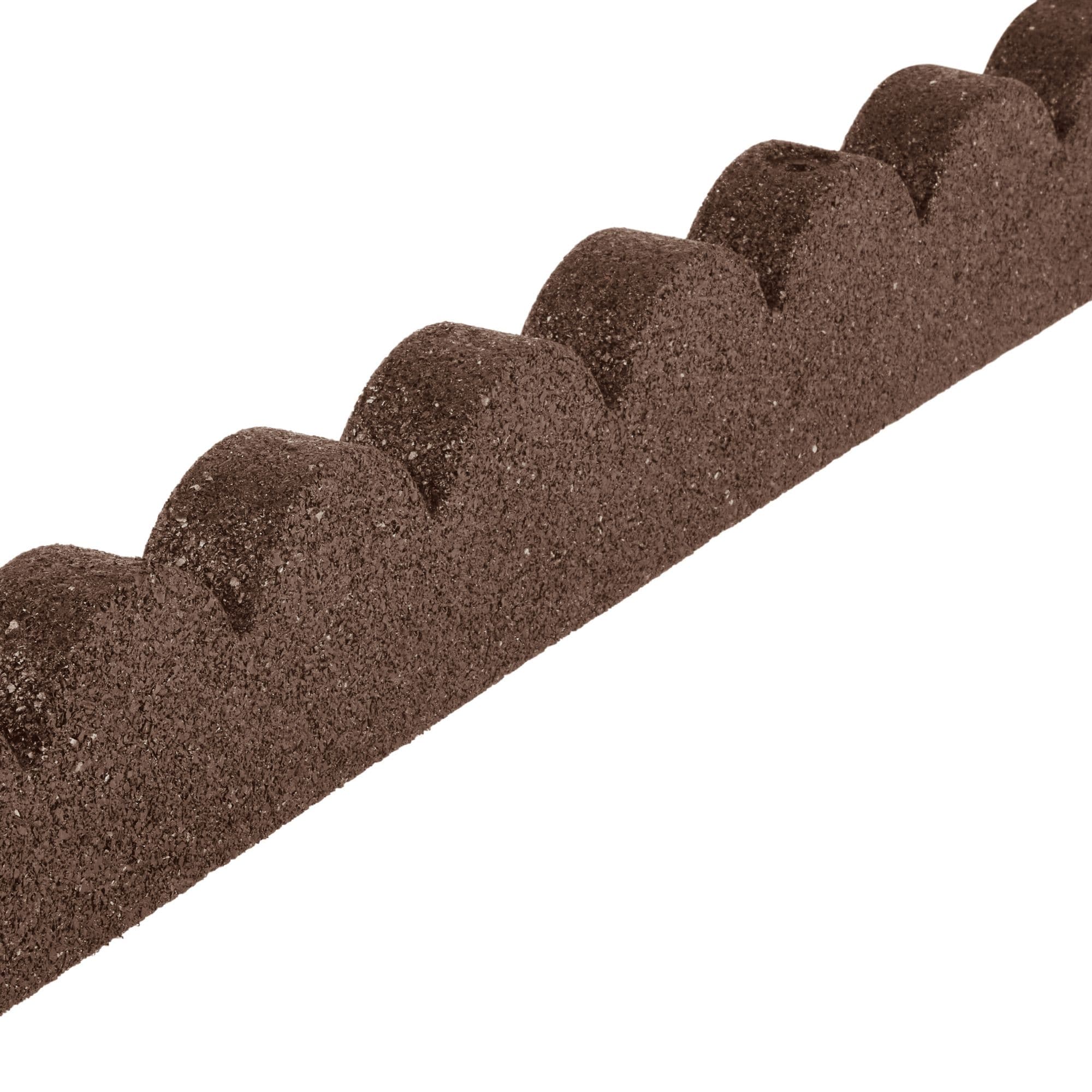 Rubberific 4-ft x 4-in SmartLoc Scallop Brown Rubber Landscape Edging ...