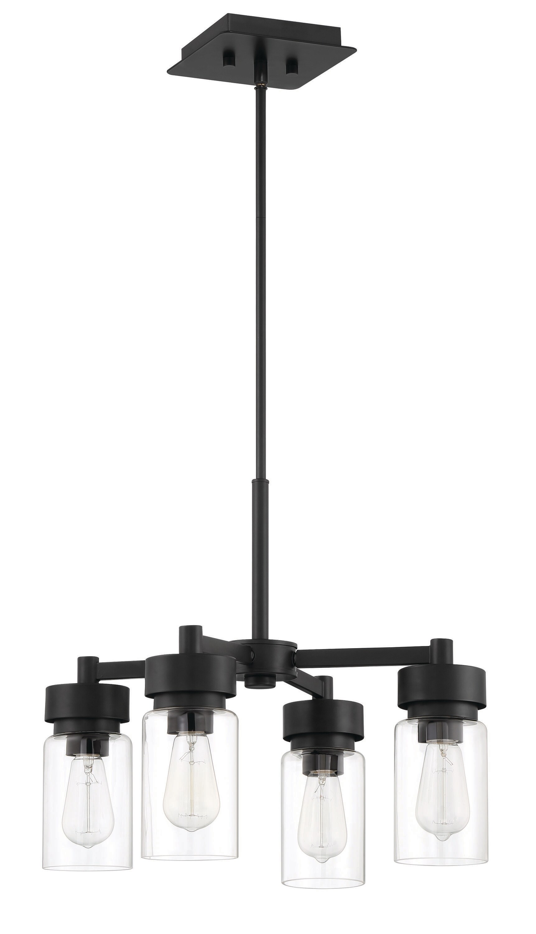 Craftmade 57124-MN Bennet 4 -Light Black Transitional For Use in Chandelier
