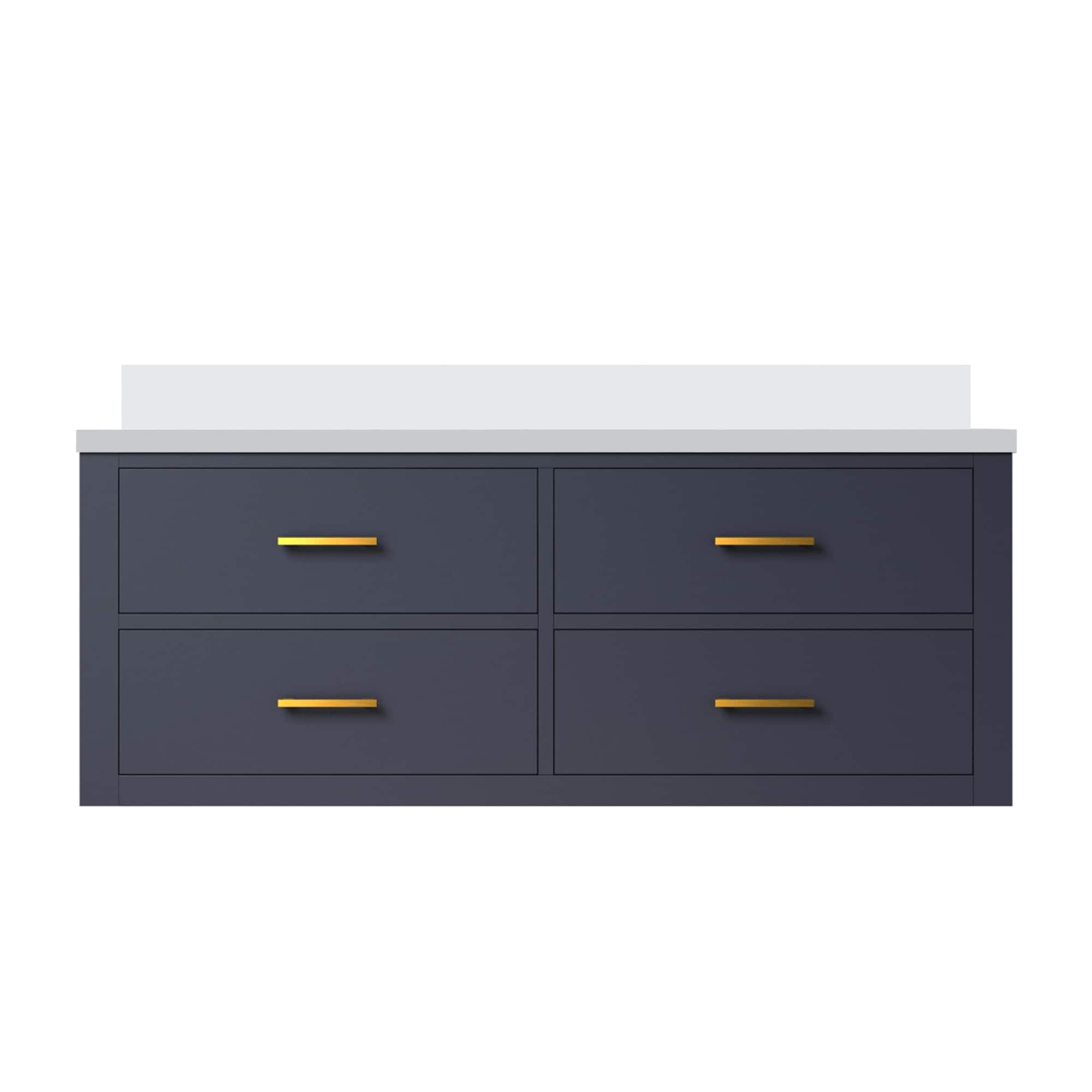 Lexora LVSO48SE300 Southold 48-in Blue Undermount Single Sink Floating Bathroom Vanity with White Cultured Marble Top