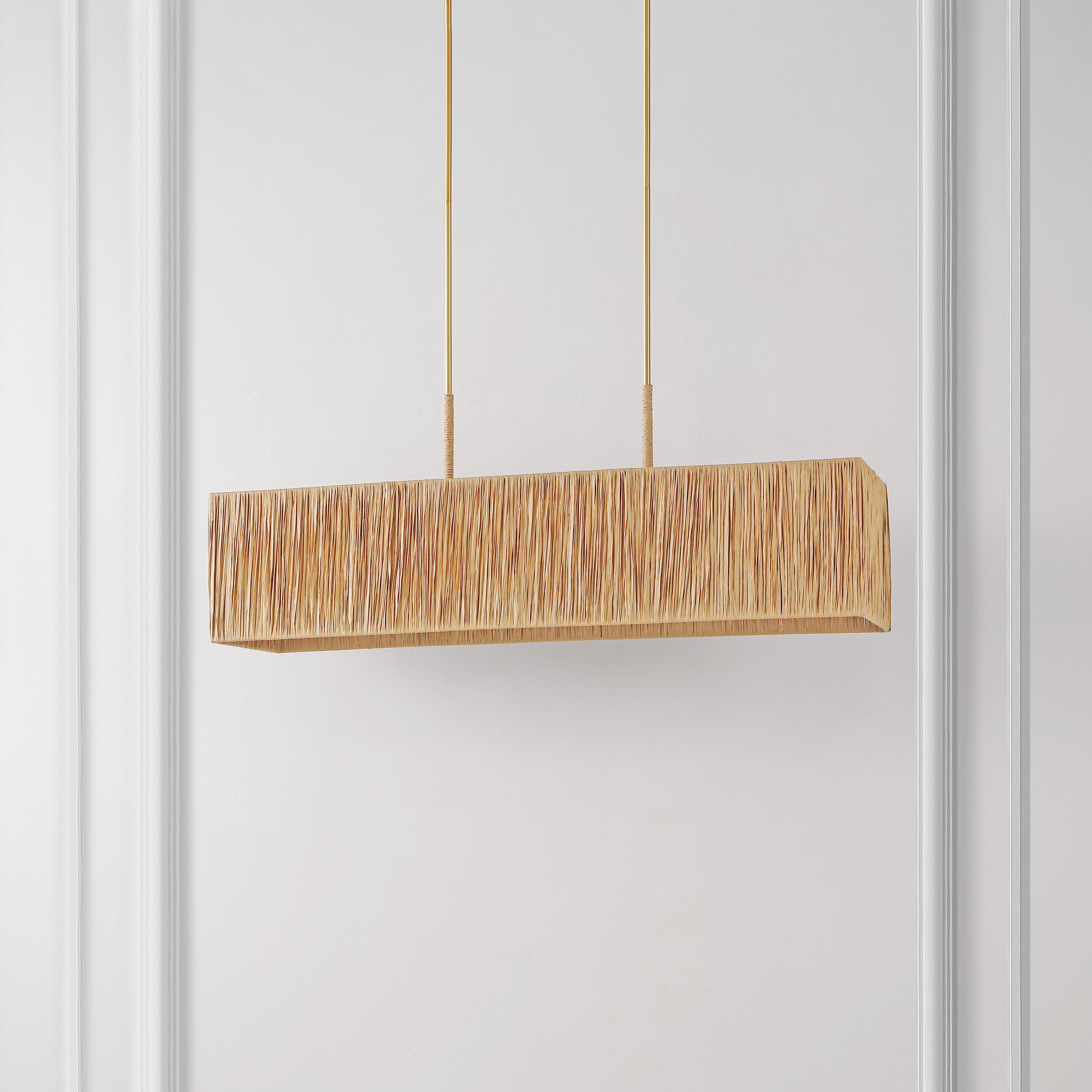 Amangiri Natural and Gold 5-Light LED Pendant with Brass Accents