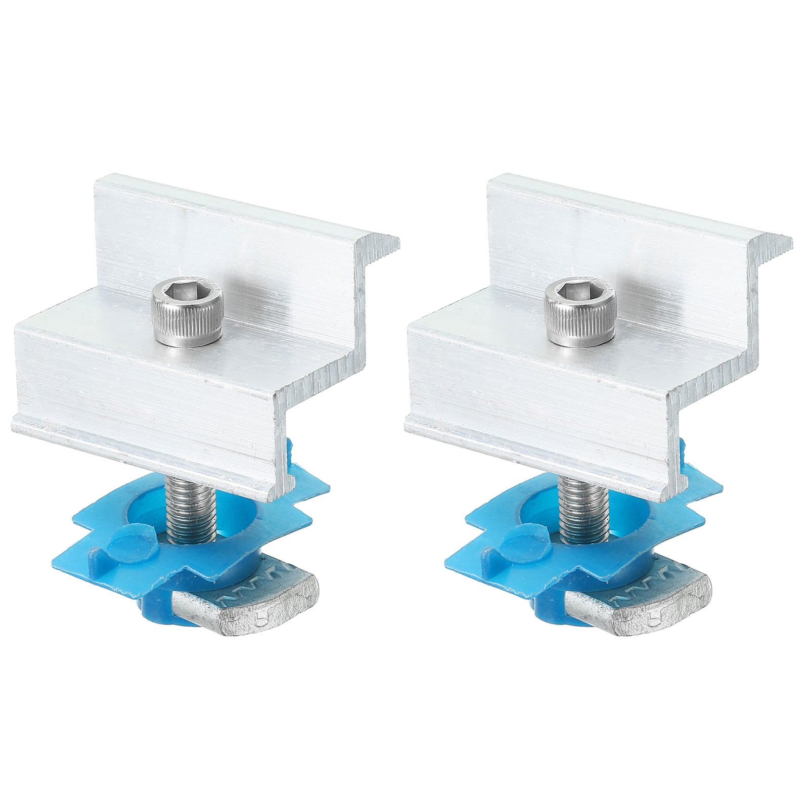 Unique Bargains Solar Panel Z Brackets Mounting Adjustable End Clamps Aluminum 50mm x 34mm for Solar Panel System Install Pack of 2 #S25093000UX7147