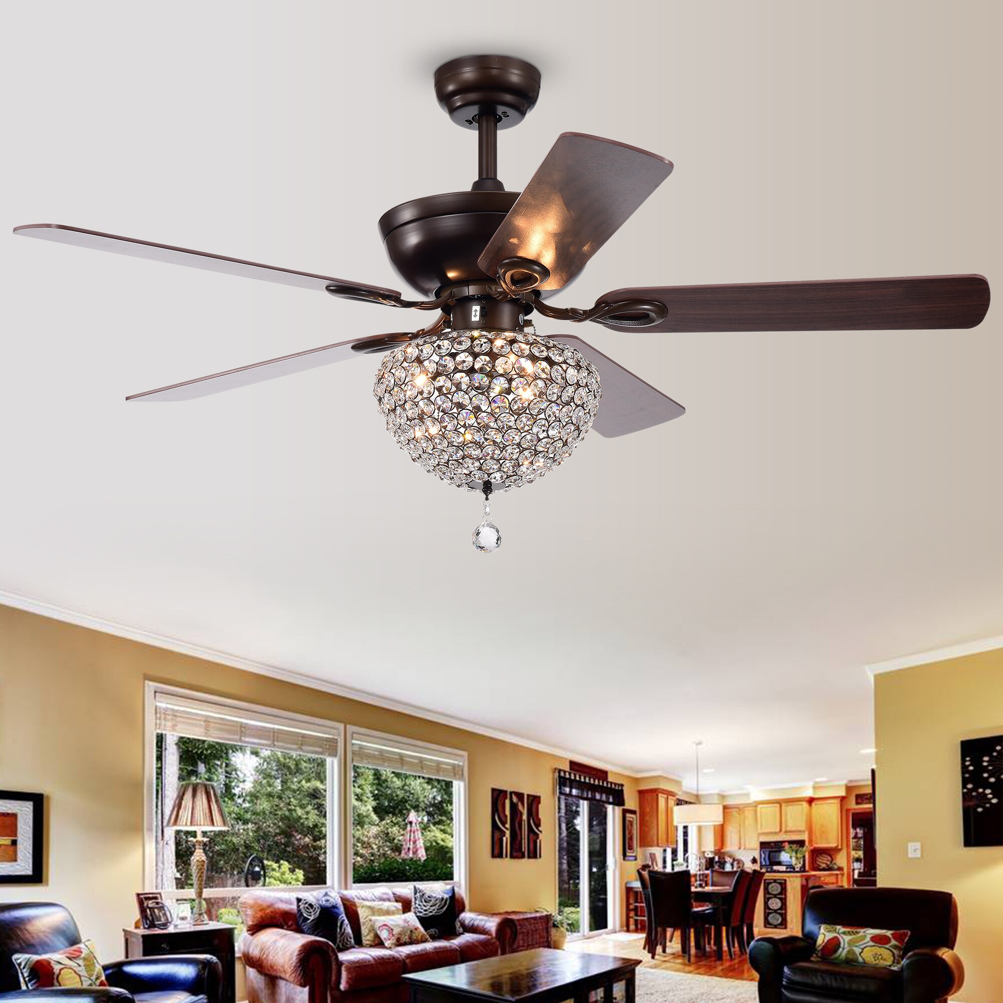 Home Accessories Inc 52-in Antique Bronze Indoor Ceiling Fan with Light ...