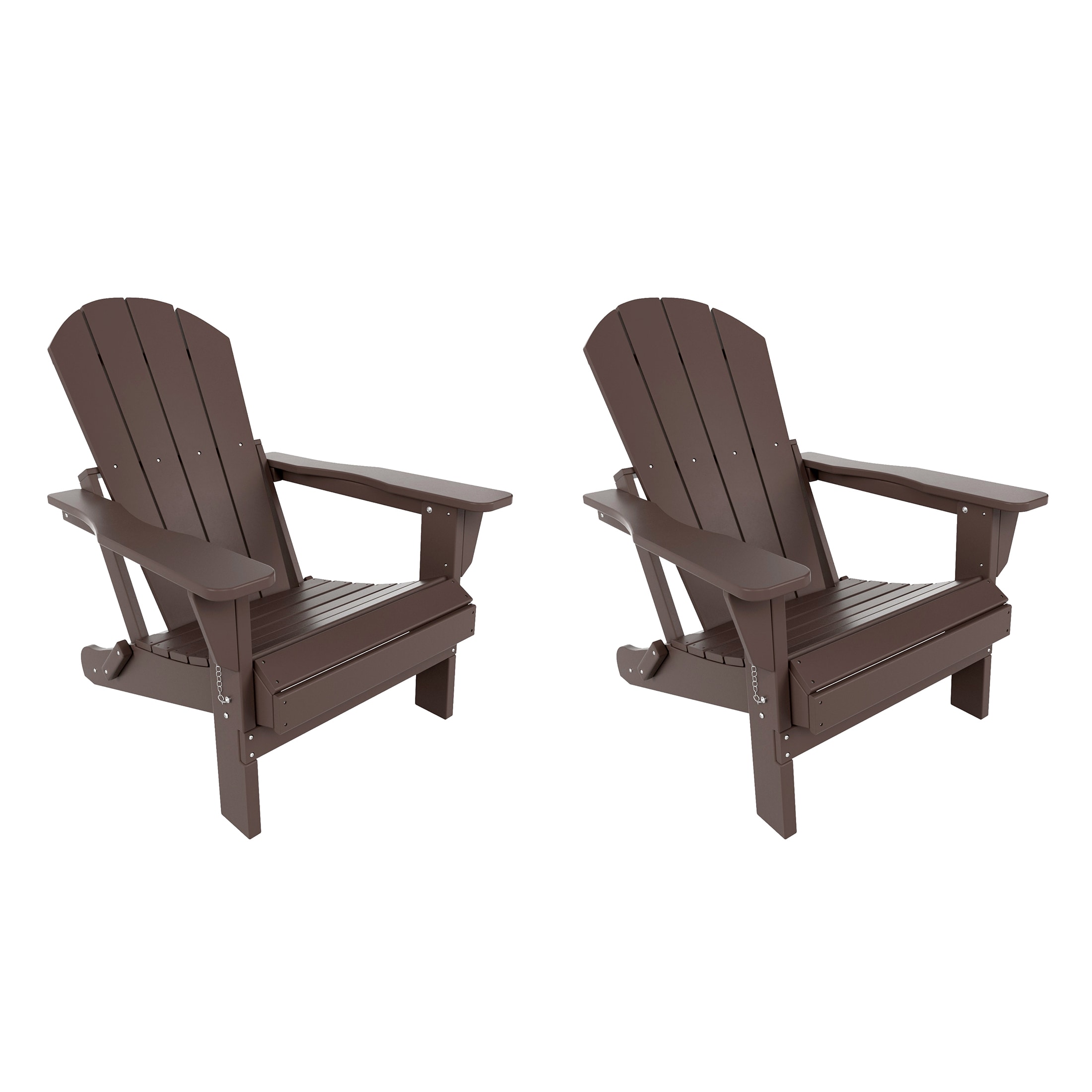 Dark Brown Moisture-Proof Finish Adirondack Chair Set of 2