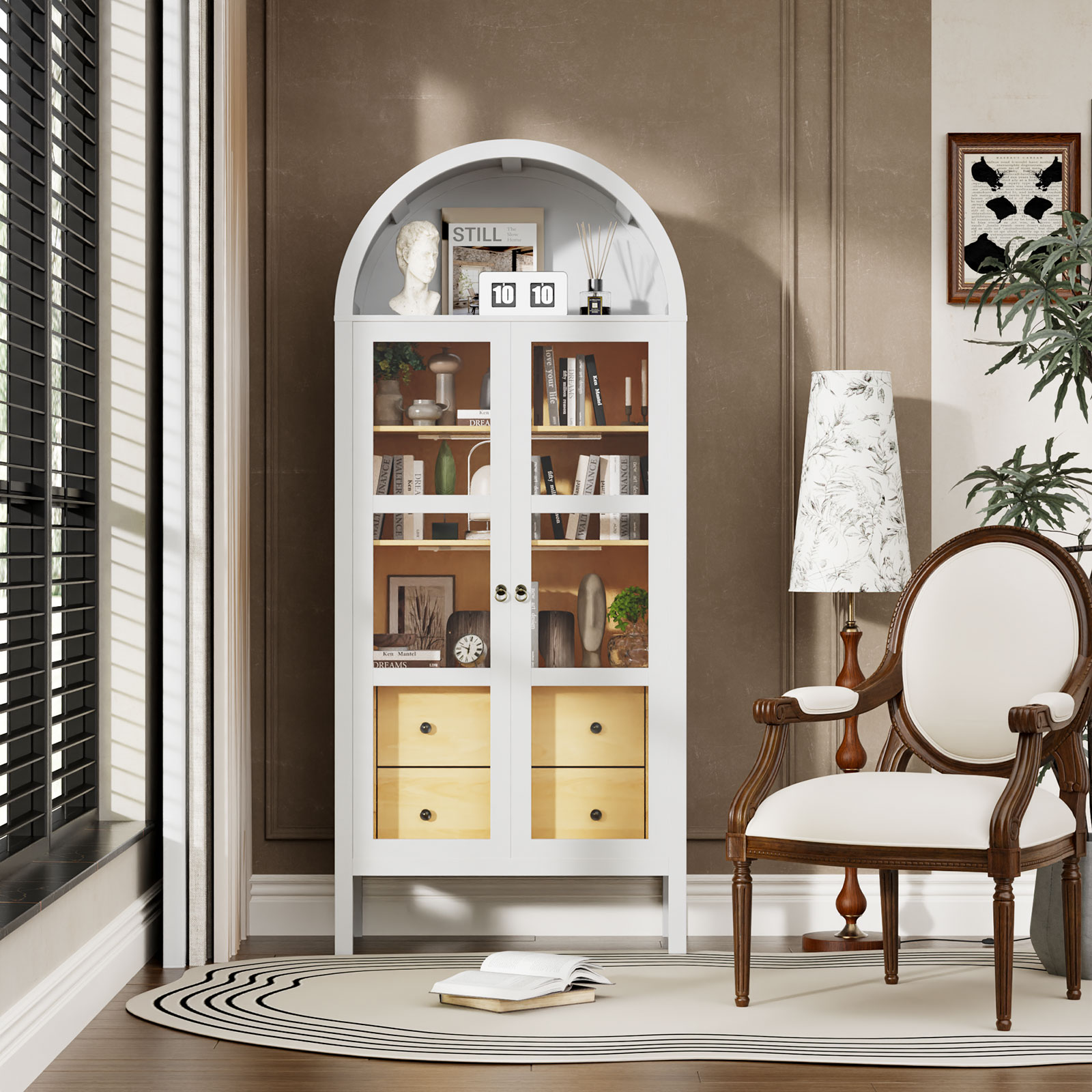 LOVMOR ARCHEDCABINET-WHITE Dining-Kitchen-Storarge - View #2