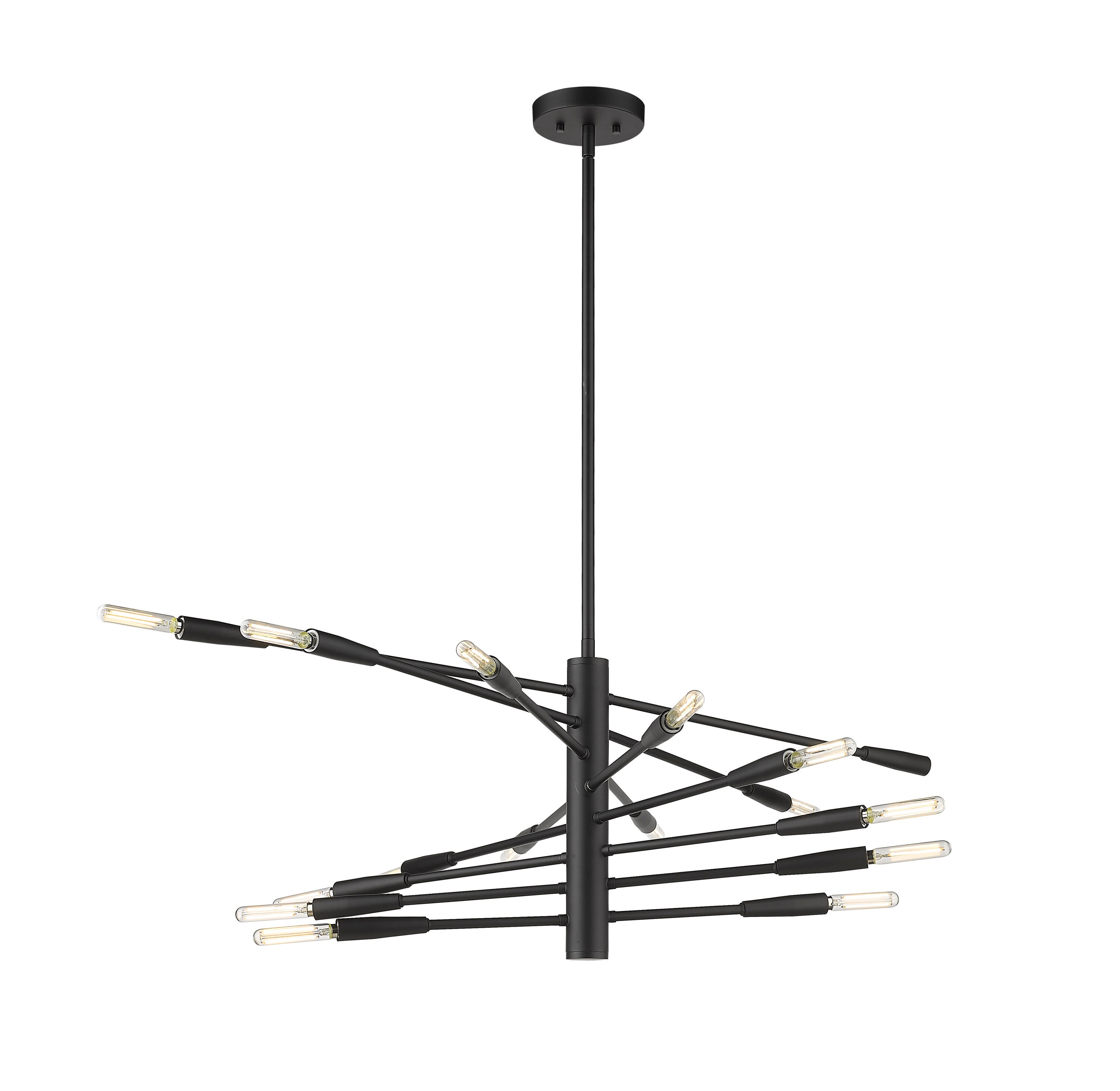 Ascension Matte Black 16-Light Adjustable Arm Chandelier
