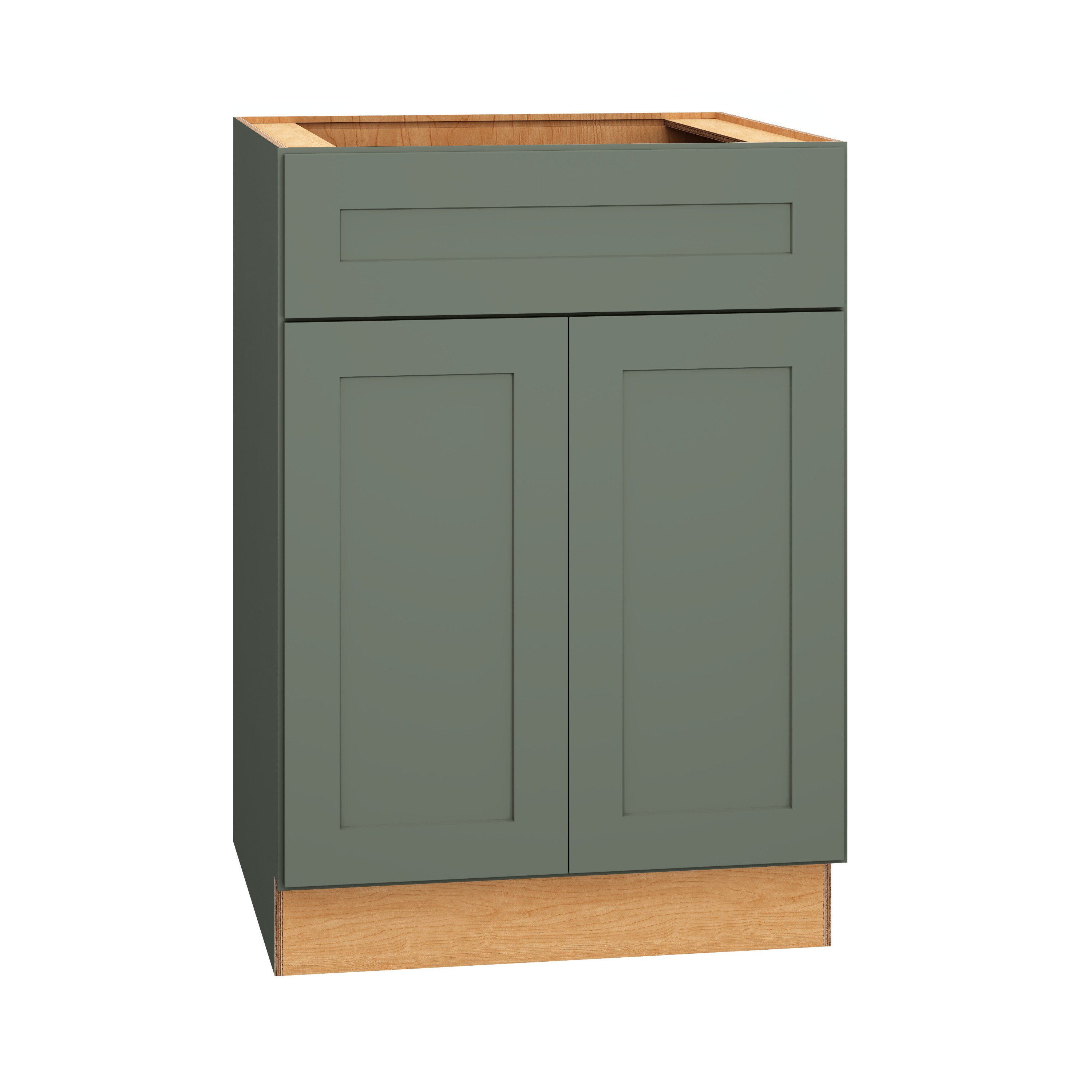 Diamond Express 61H-SB24 Jamestown 24-in W x 34.5-in H x 24-in D Retreat Green Sink Base Fully assembled Plywood Cabinet (Recessed Panel Shaker)