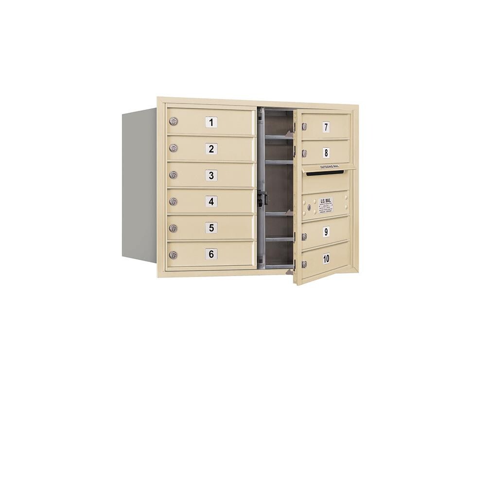 SALSBURY INDUSTRIES 3706D-10SFP Recessed Mount Brown Metal Extra Large Lockable Cluster Mailbox
