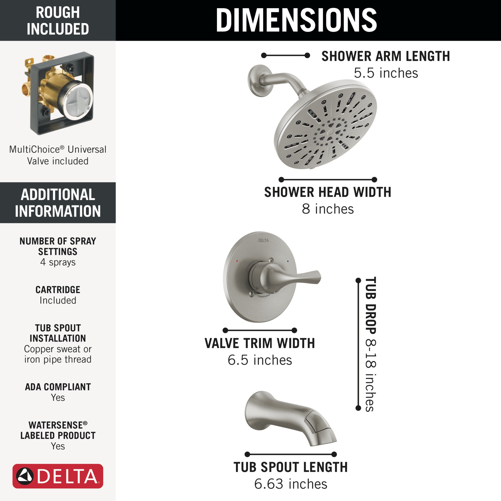 Delta 144847-SP Tub-Shower-Faucets - View #3