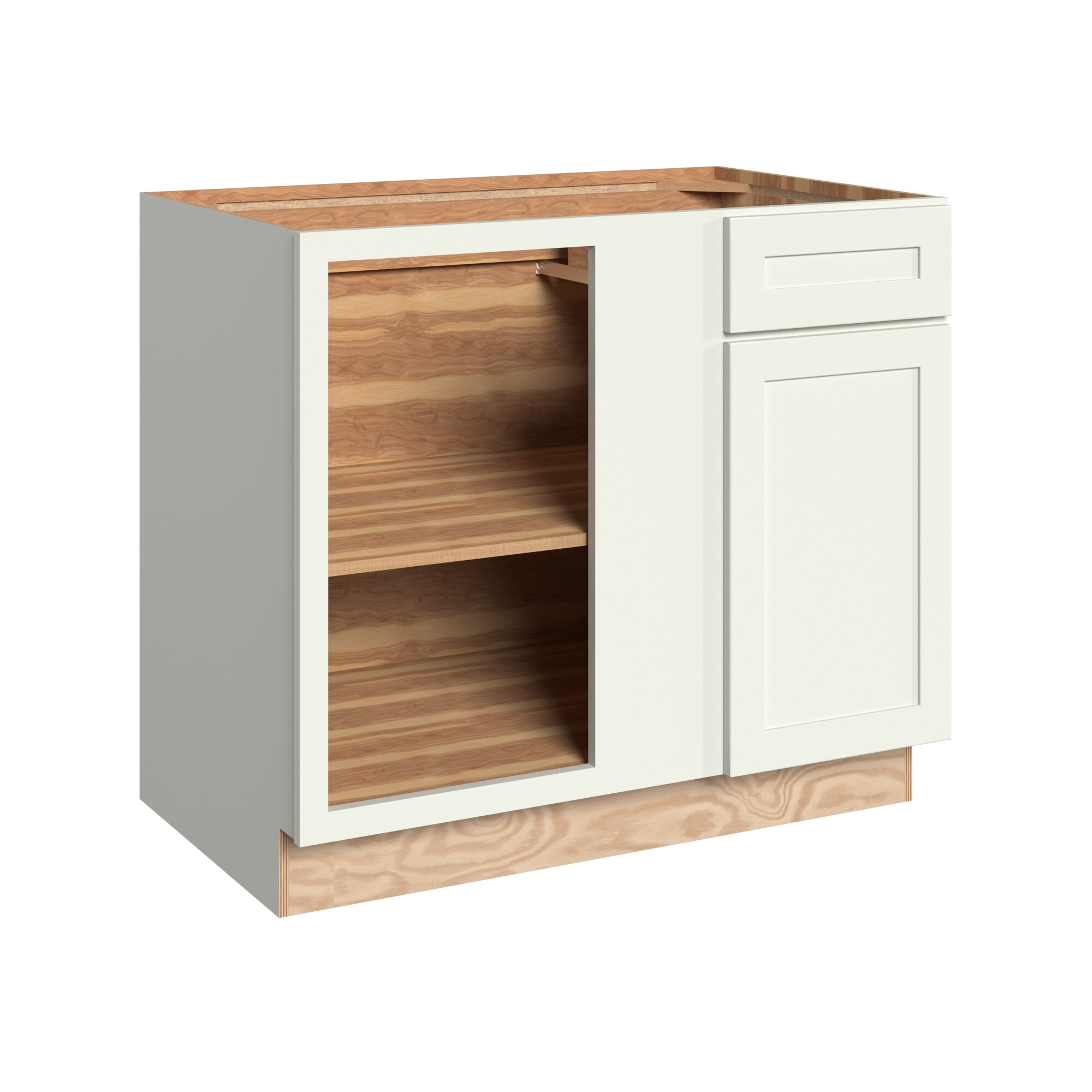 KraftMaid Momentum BBC42LG71 Deveron 42-in W x 34.5-in H x 24-in D Dove White Blind Blind Corner base Fully assembled Plywood Cabinet (Recessed Panel Shaker)