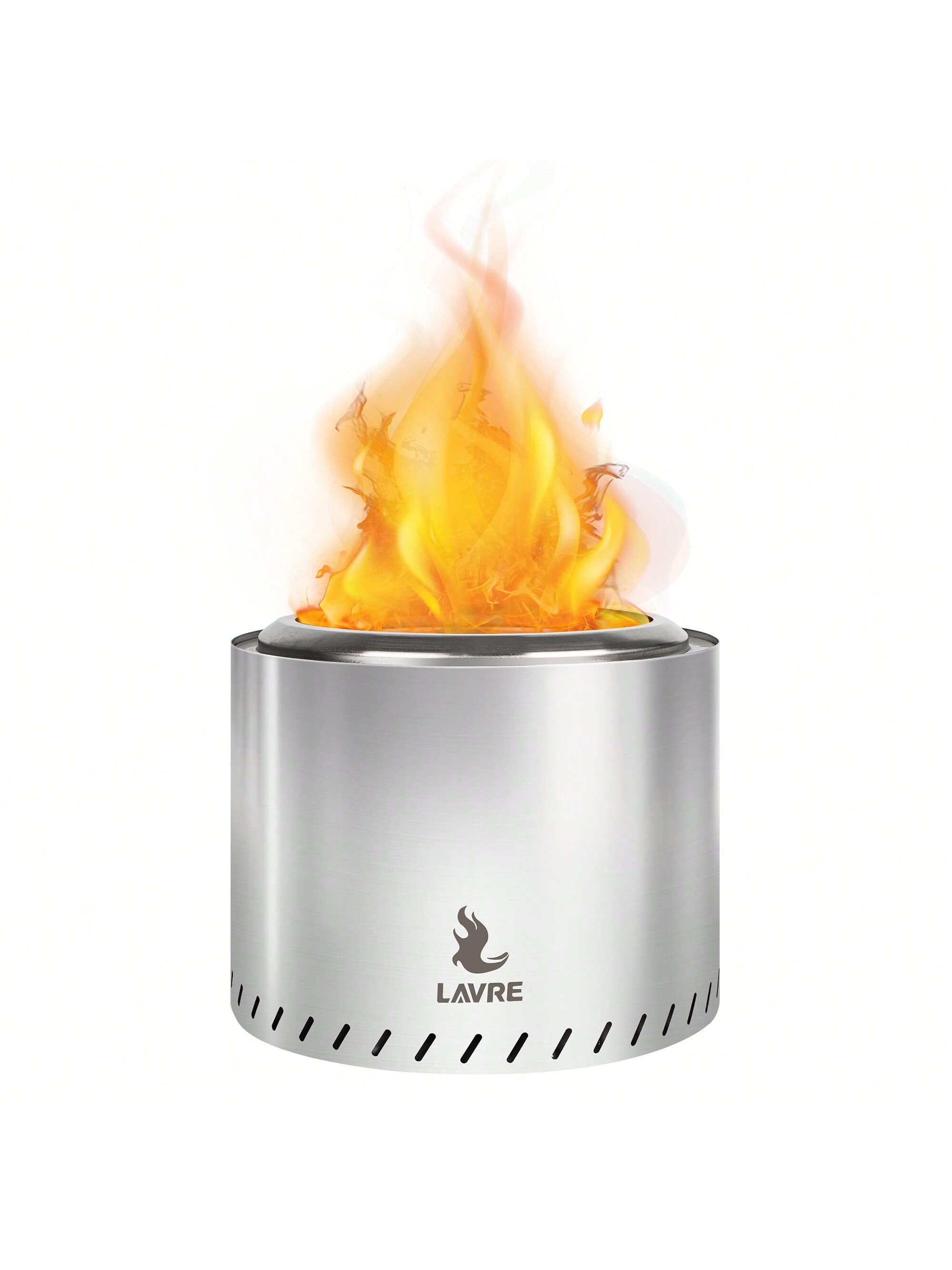 Qeetex PHO-12SVE9I4-HF4 19 Inch Smokeless Fire Pit Portable Stainless Steel Tabletop Firepit With Removable Ash Pan Large Outdoor Firepit