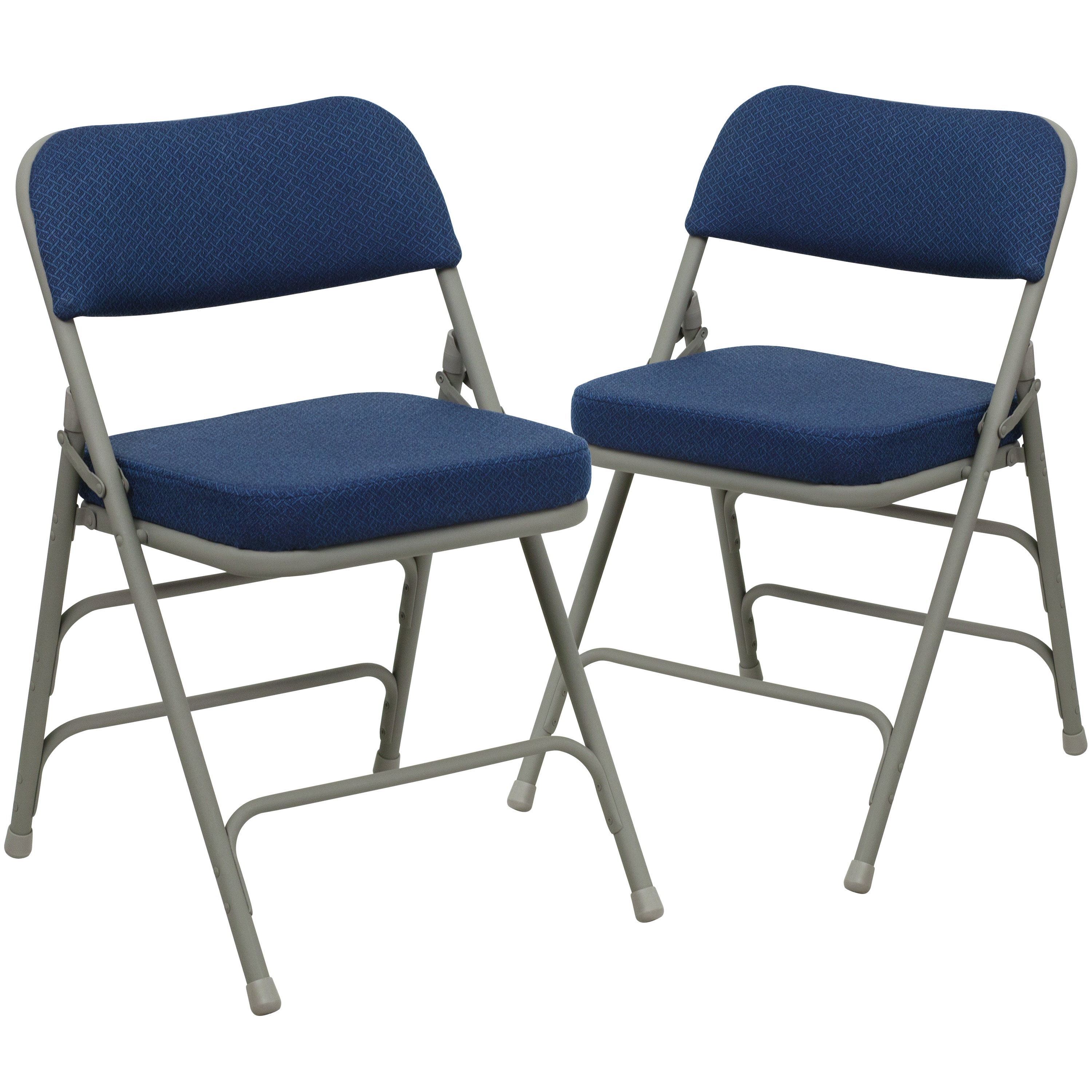 Flash Furniture - 2 Pack HERCULES Series Premium Curved Triple Braced and Double Hinged Navy Fabr...