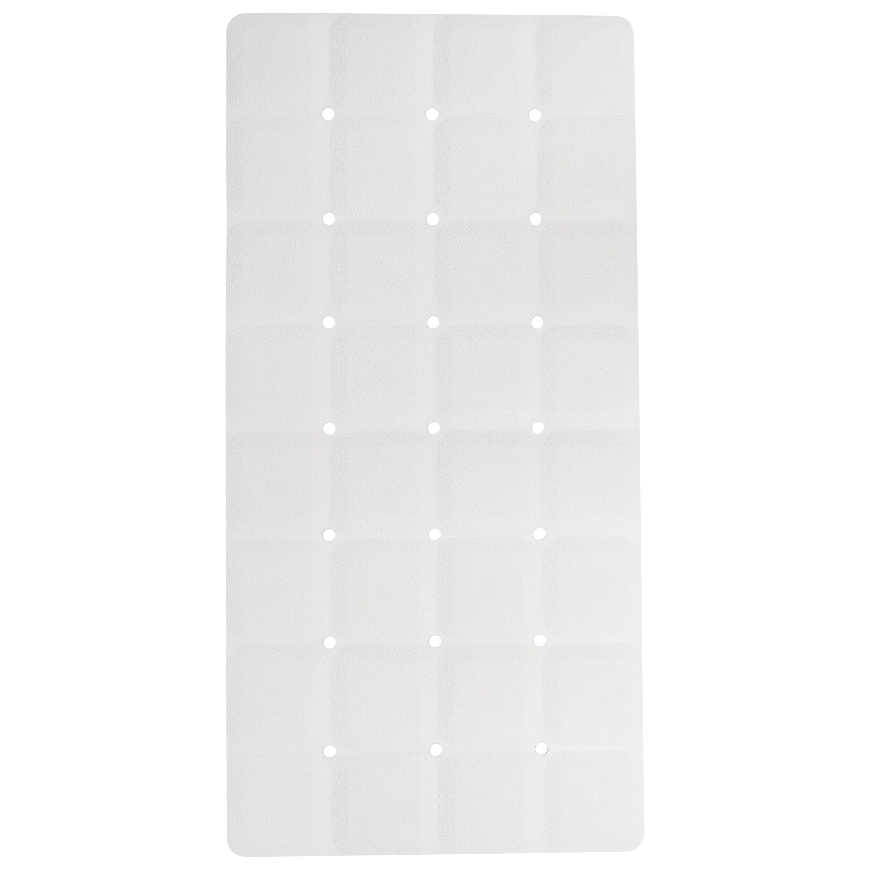 Bath Bliss 39.37-in x 19.68-in White Rubber Bath Mat in the Bathroom Rugs &  Mats department at