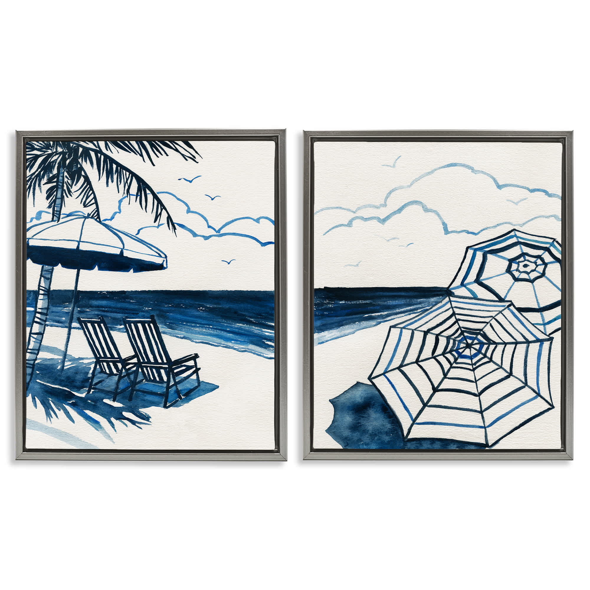 Stupell Industries B2-744-FFL-2PC-24X30 Tropical Ocean Views 2pc Floating Frame Set design by Carol Robinson