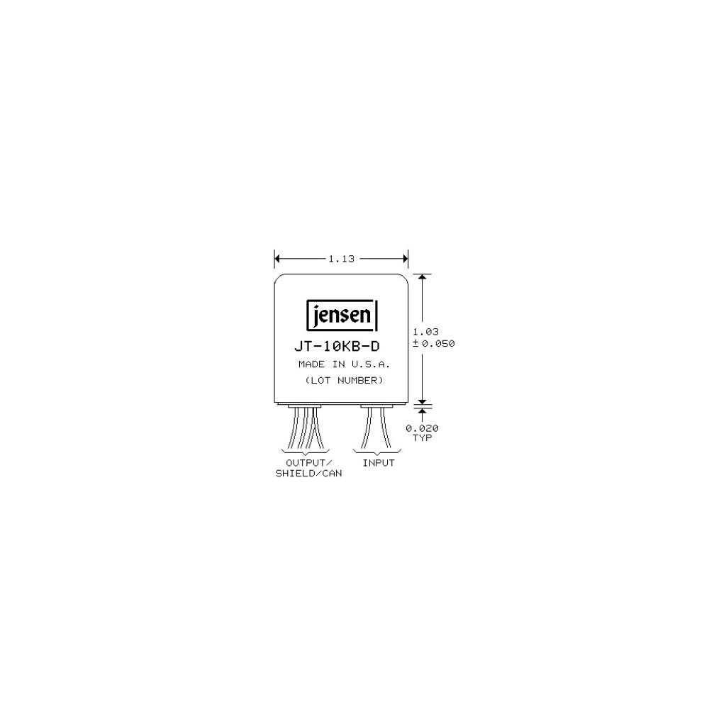  TCNCD299341 Jensen Transformers JT-10KB-D Line Input Transformer 4-1 Stepdown for BalancedBridging Inputs